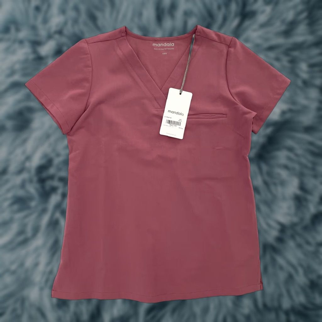 Pinko Mandala Scrubs Shirt Womens XXS Mauve Pink One Pocket Top Ladies 2XS NEW Size XXS / US 00 / IT 34 - 1 Thumbnail