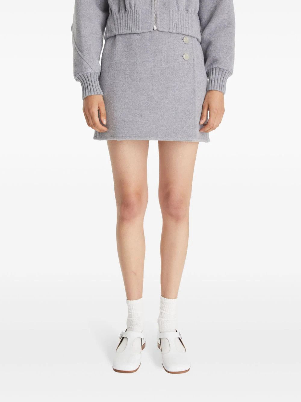 Tory Burch o1s22i1n1024 Mini T Monogram Skirt in Grey Size 26" / US 2 / IT 38 - 4 Thumbnail