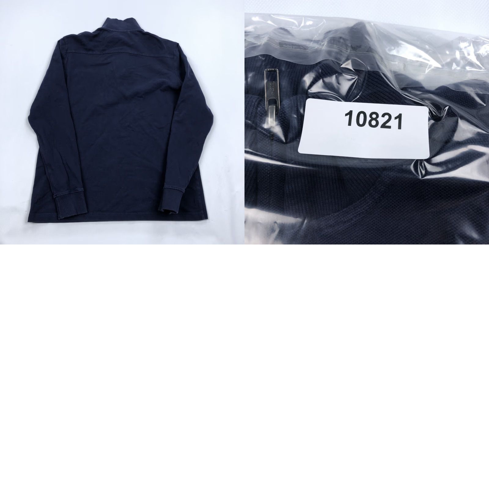 Vintage Criquet Men's Navy Blue 1/4 Zip Long Sleeve Organic Cotton Mock Neck Pullover Shirt Size US S / EU 44-46 / 1 - 8 Thumbnail