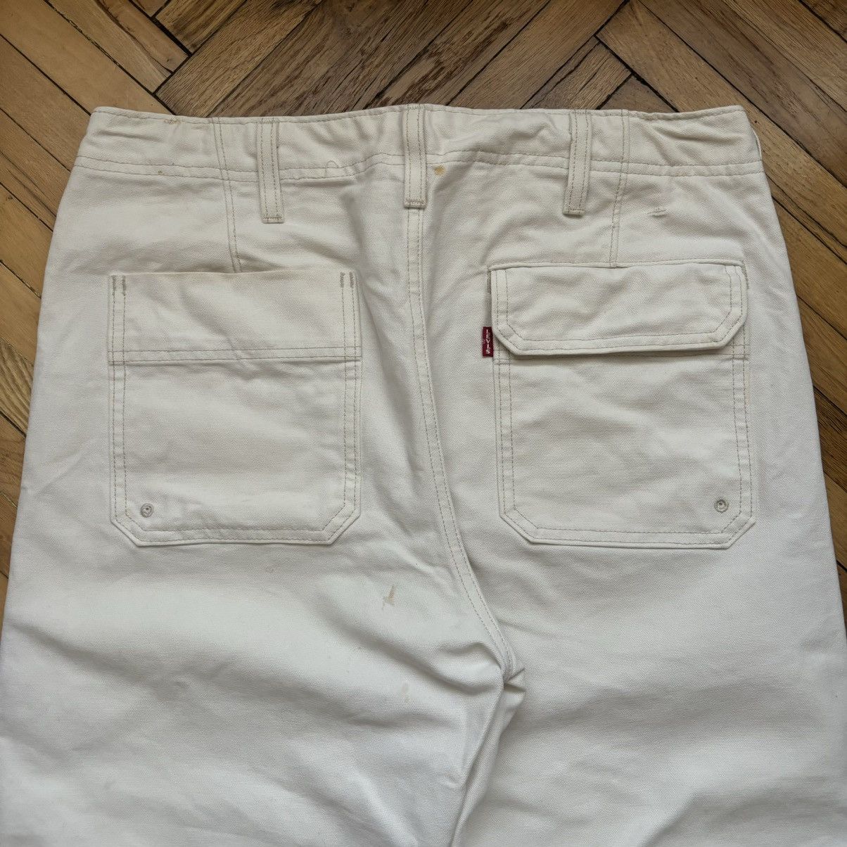 Levi's Vintage Clothing Last Drop‼️Big E LEVI’S Premium white denim jeans Workwear Size US 34 / EU 50 - 3 Thumbnail