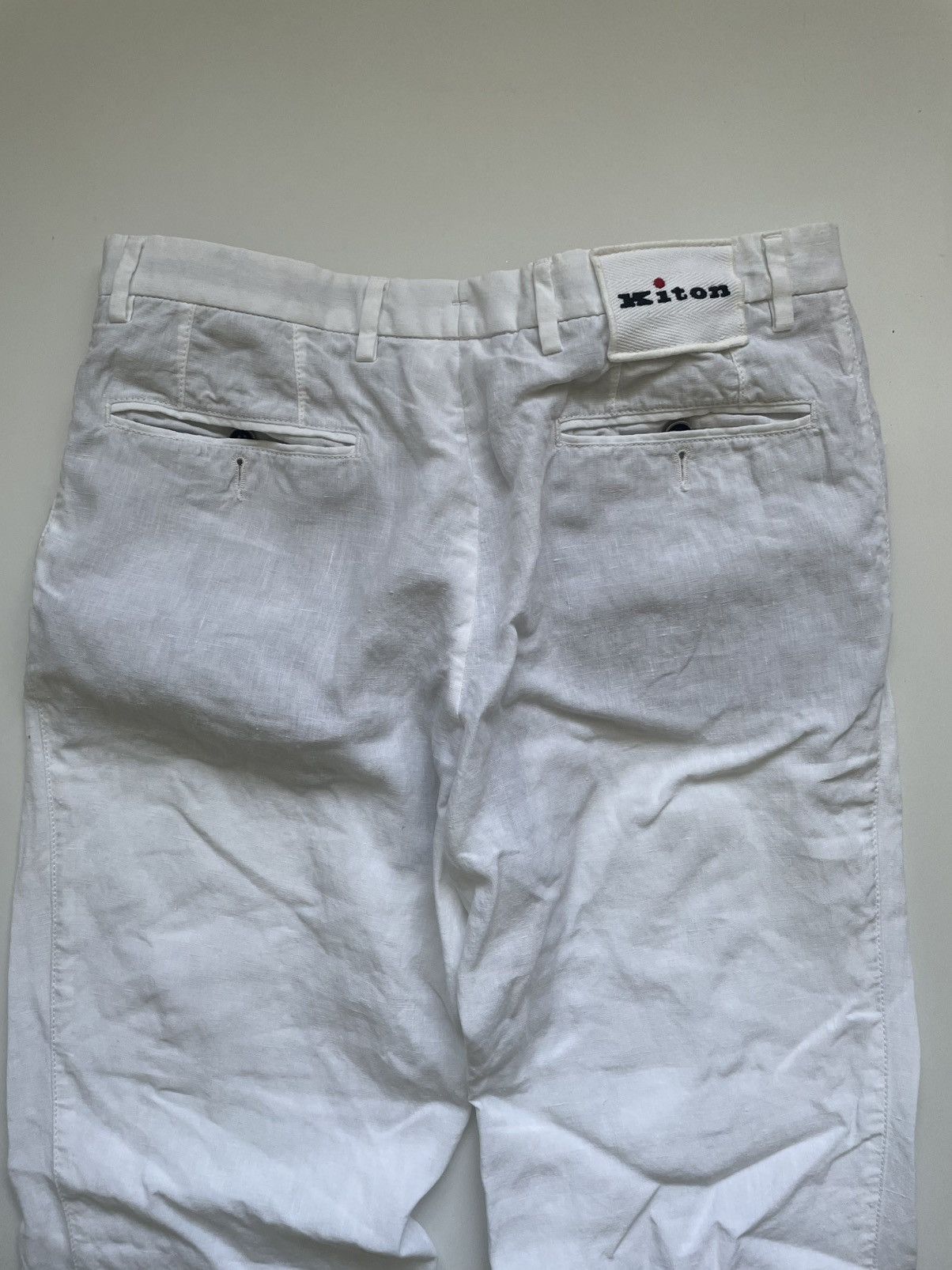 Kiton Kiton White Linen Pants Luxury Casual Trousers M Size US 33 - 6 Thumbnail