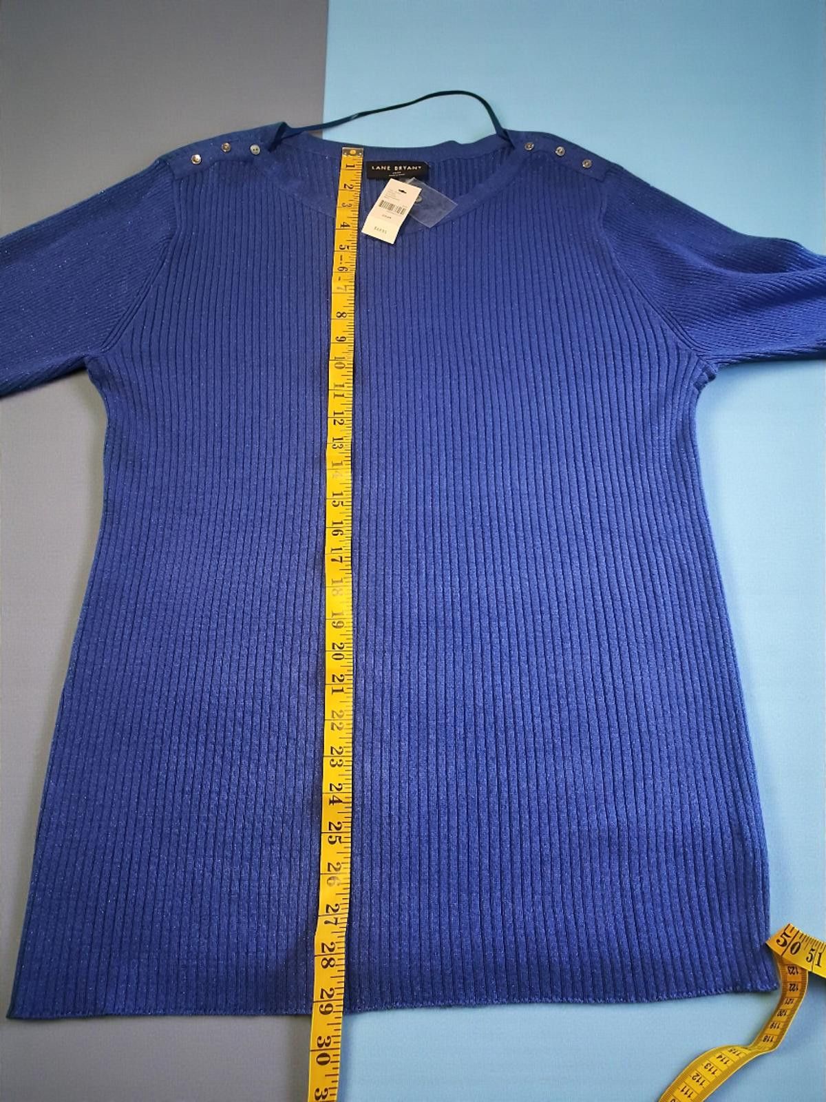Other Lane Bryant Blue Ribbed Knit Top Size 22/24 Size 3XL / US 20-22 - 7 Thumbnail