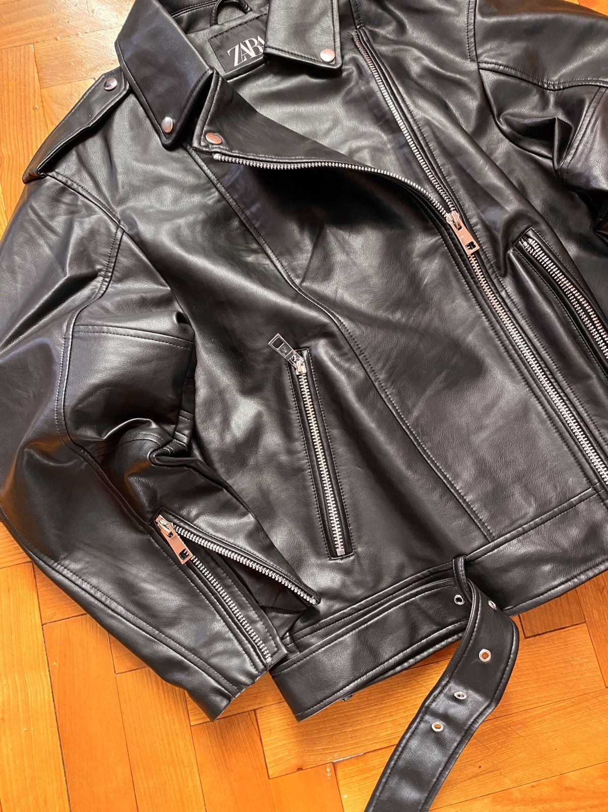 Designer × Japanese Brand Rick Owens Style Zara Leather Jacket Size US S / EU 44-46 / 1 - 6 Thumbnail