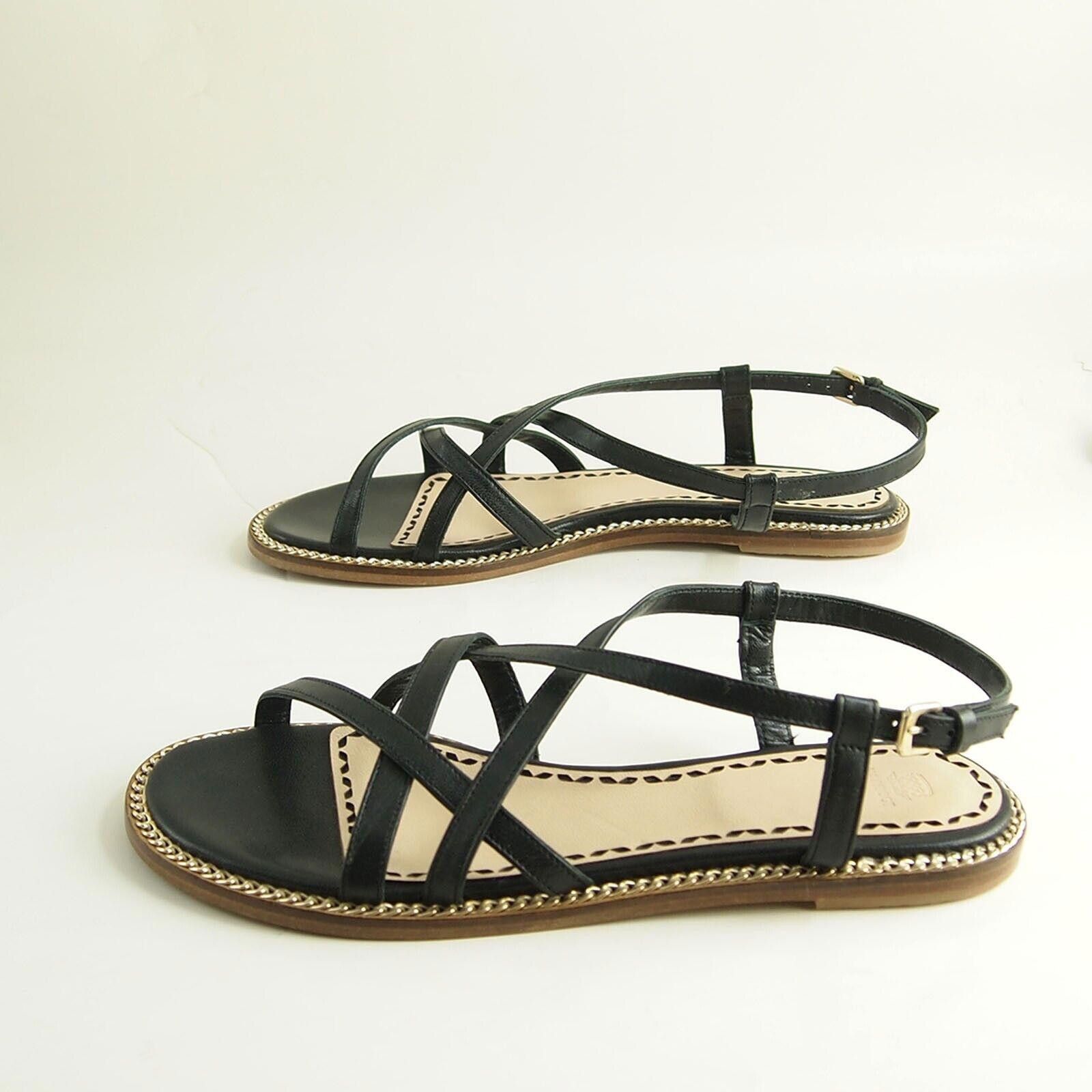 Designer Navyboot Strappy Sandals Black Leather Womens US 10 EU 40 Size US 10 / IT 40 - 3 Thumbnail
