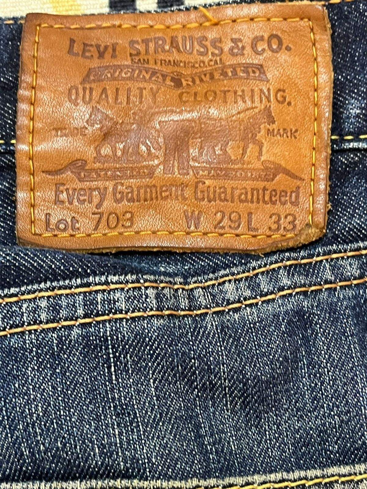 Levi's Vintage Clothing Vintage Levi’s 703 Whiskering Straight Cut Denim Size US 30 / EU 46 - 8 Thumbnail