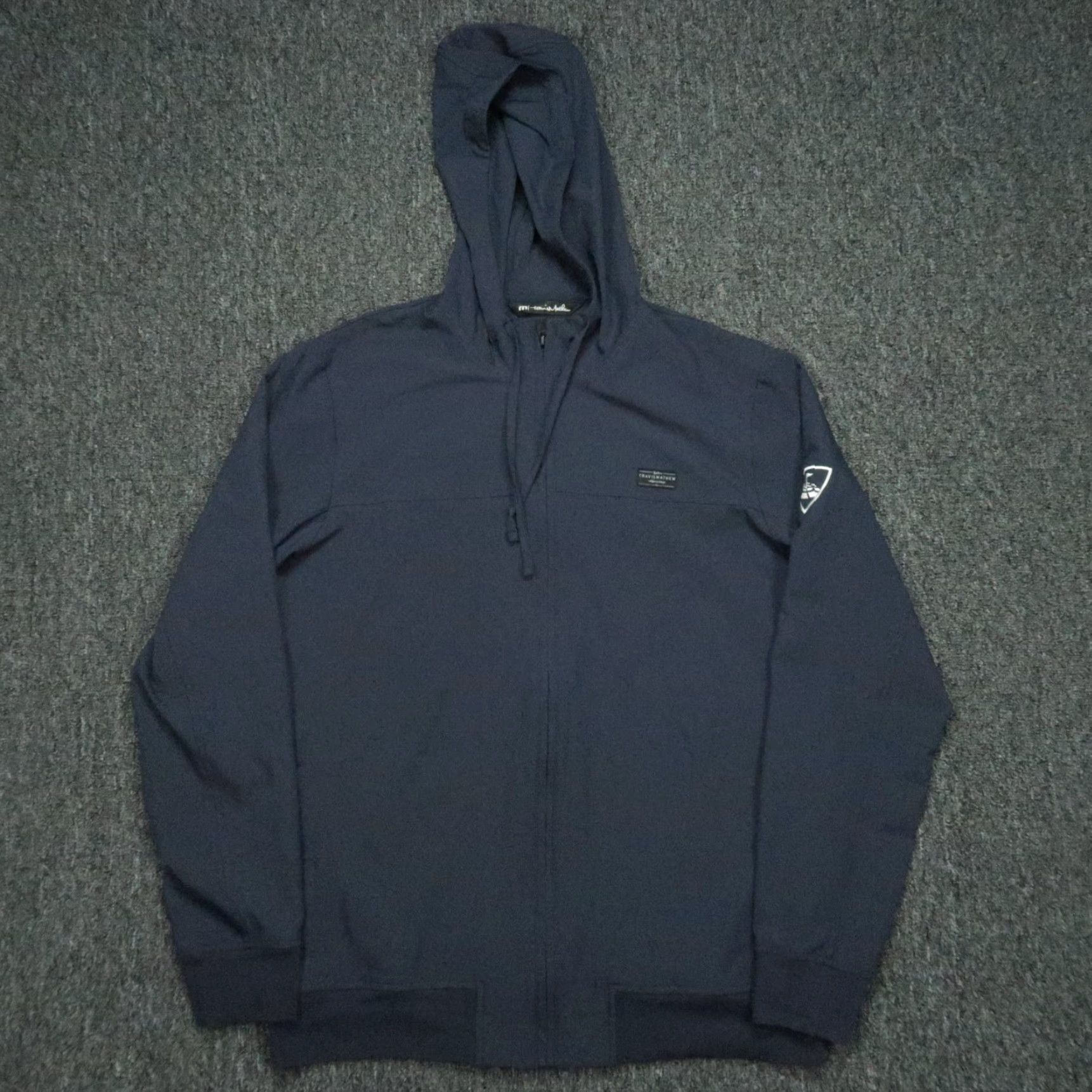TravisMathew Travis Mathew Jacket Men Medium Blue Wanderlust Full Zip Pockets Hooded Golf Windbreaker Size US M / EU 48-50 / 2 - 2 Thumbnail