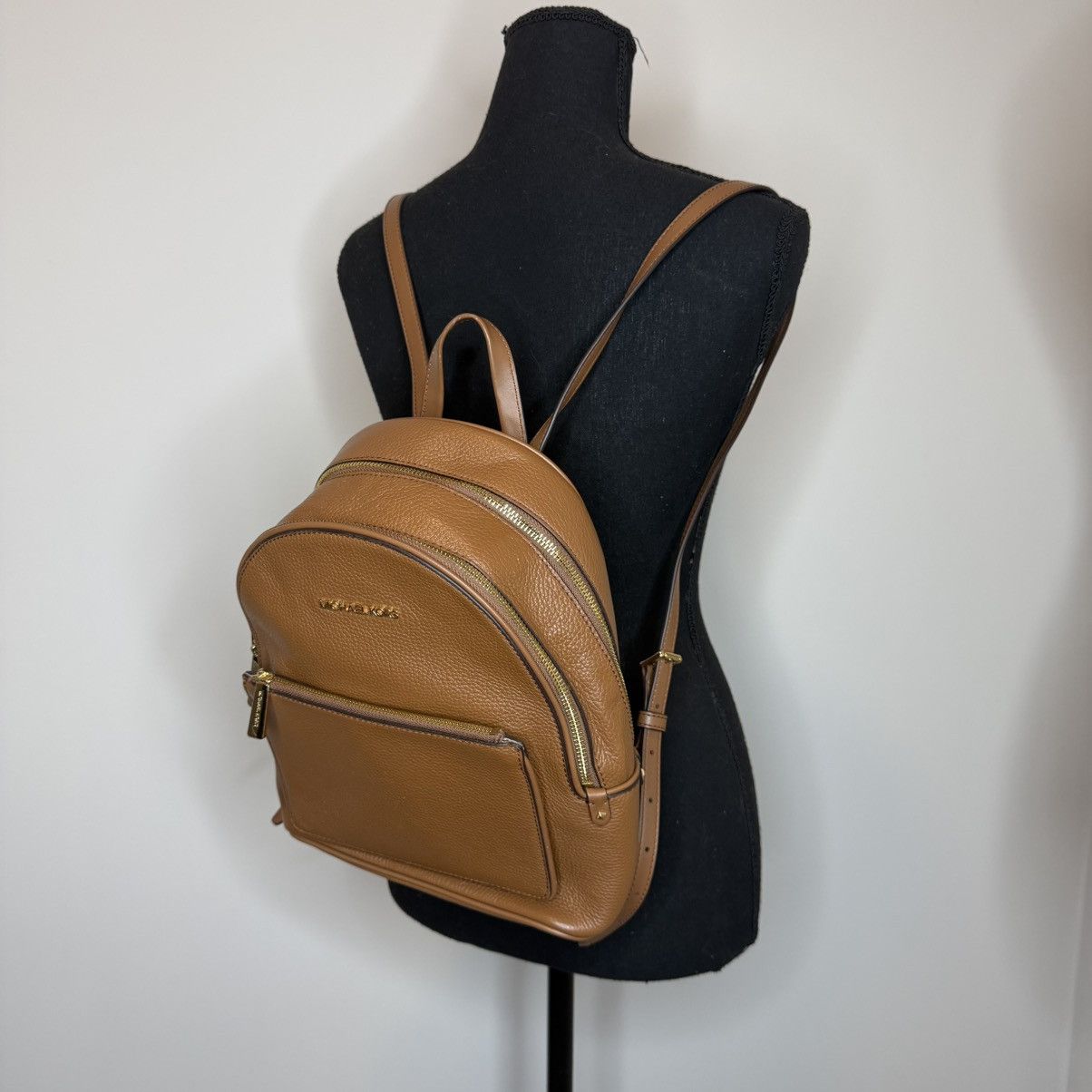 Michael Kors Michael Kors Brown Pebbled Leather Backpack with Gold Size ONE SIZE - 9 Thumbnail