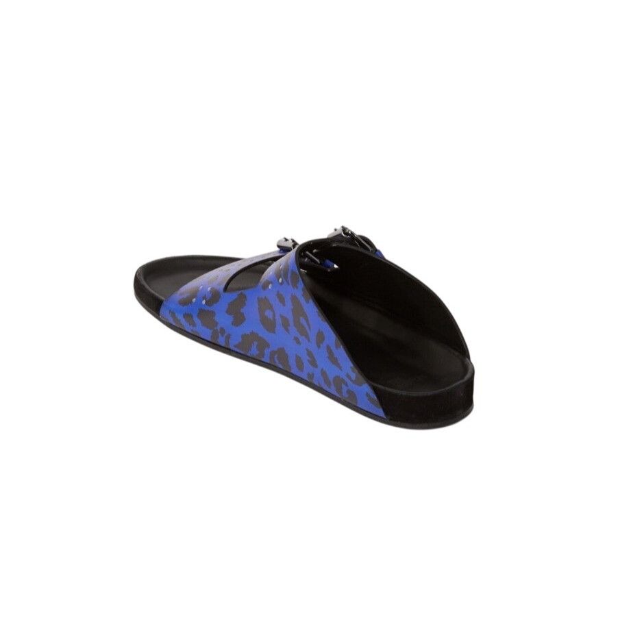 The Kooples Blue Leopard-Print Leather Sandals With Adjustable Buckles & Size US 6 / EU 39 - 2 Thumbnail