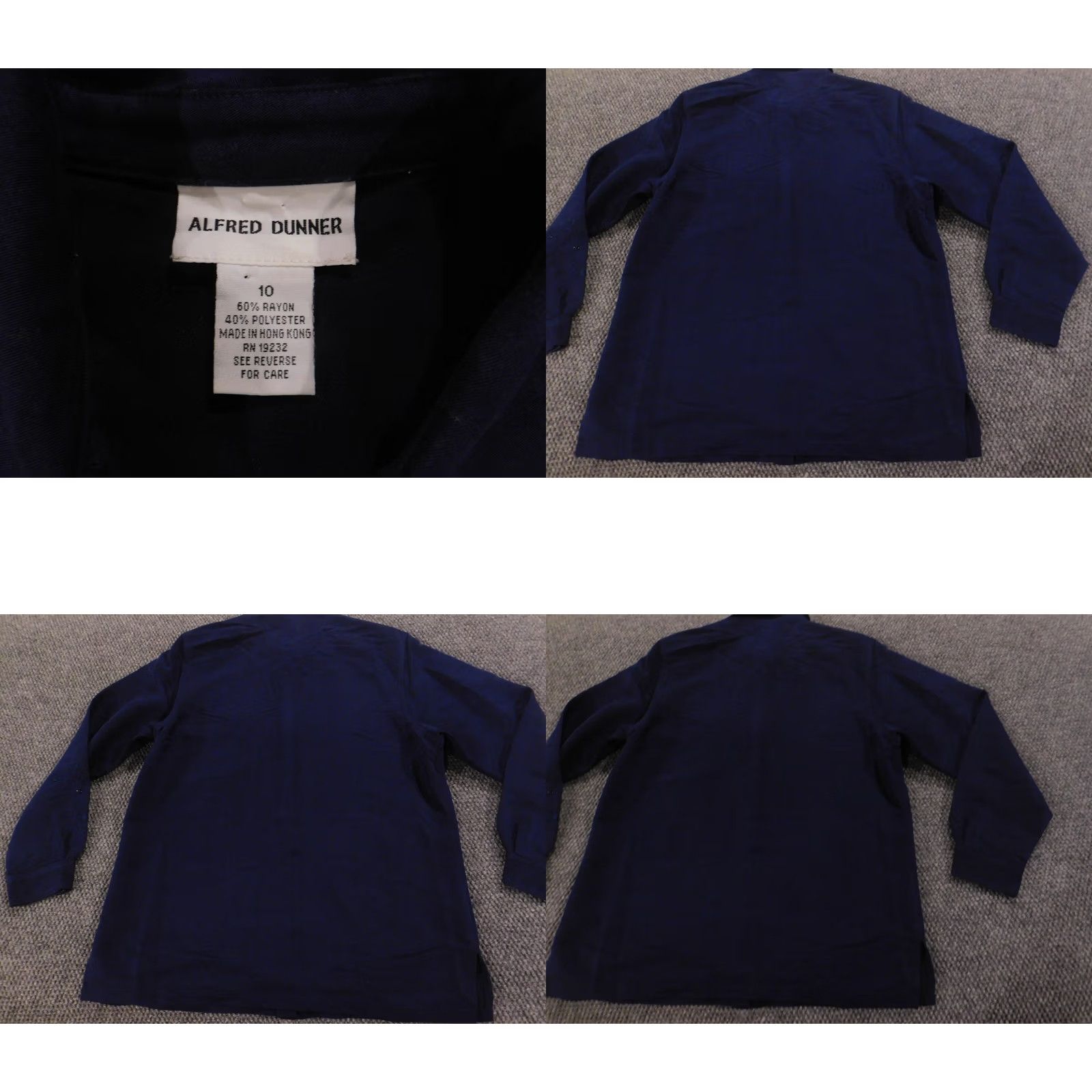 Vintage Alfred Dunner Blouse Women 10 Blue Button Down Long Sleeve Casual Crew Neck Pullover Size L / US 10 / IT 46 - 8 Thumbnail
