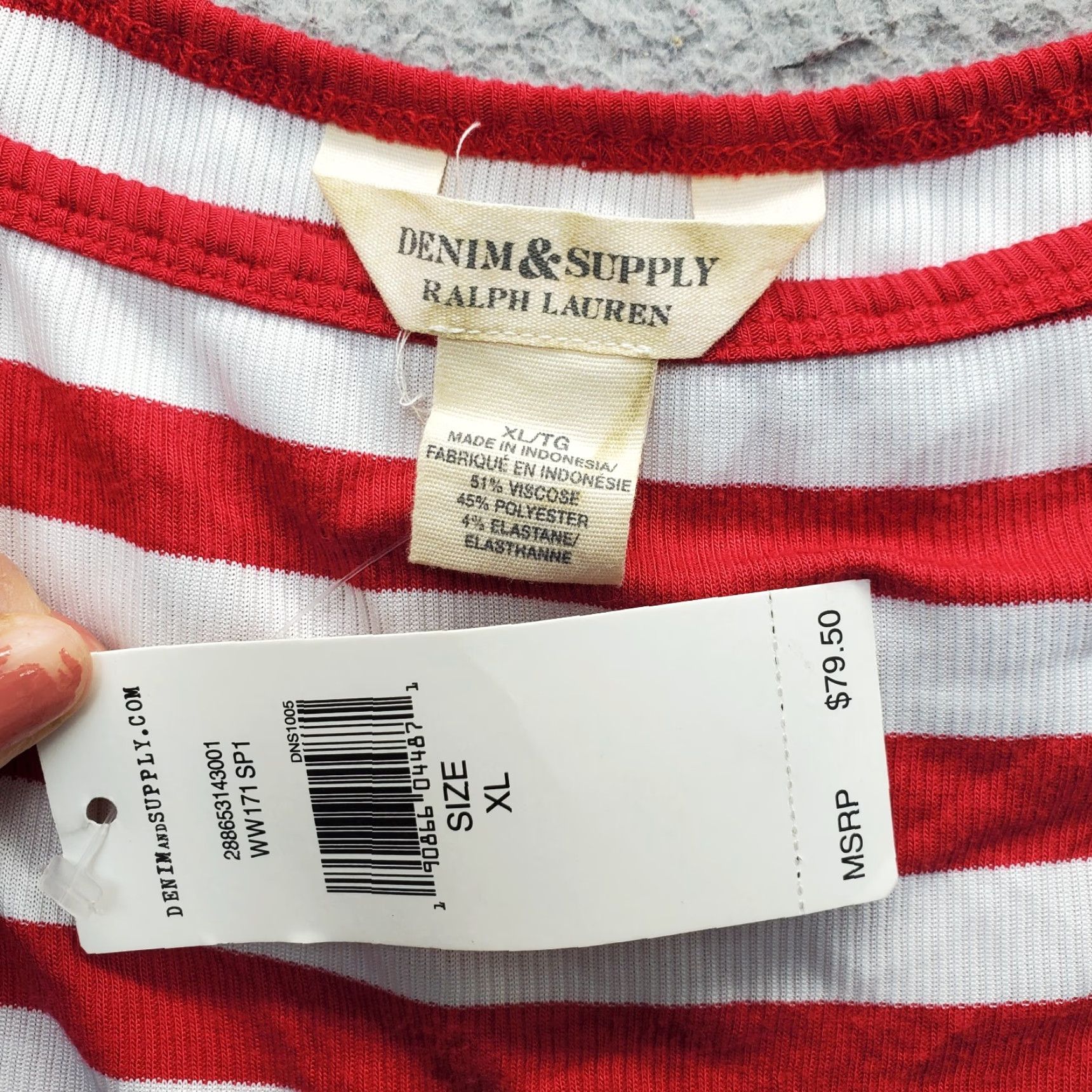 Vintage Denim & Supply Ralph Lauren Bodysuit Womens XL Mult striped Stretch Rib Knit Shirt Size XL / US 12-14 / IT 48-50 - 6 Thumbnail