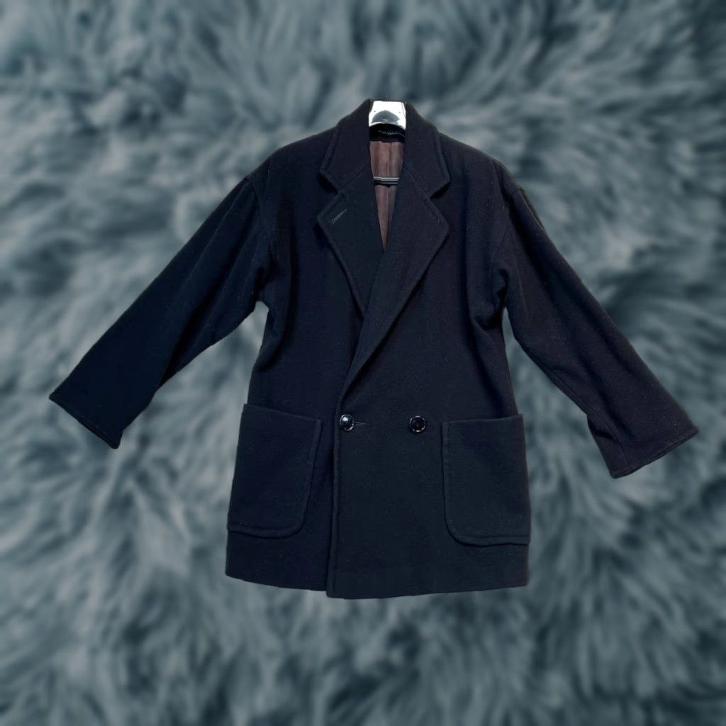 Vintage VINTAGE I. Magnin & Company Coat Black 100% Wool Women Size 4 Mid-Length Velvet Lined Button Pockets Shoulder Pads Size S / US 4 / IT 40 - 1 Thumbnail