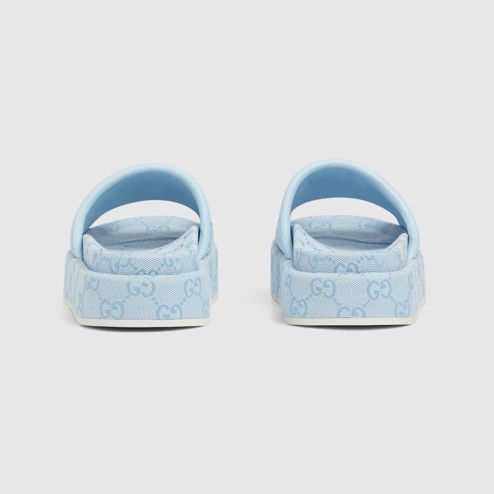 Gucci Gucci Light Blue GG Monogram Platform Slide Sandal 39.5 Size US 9.5 / IT 39.5 - 16 Thumbnail