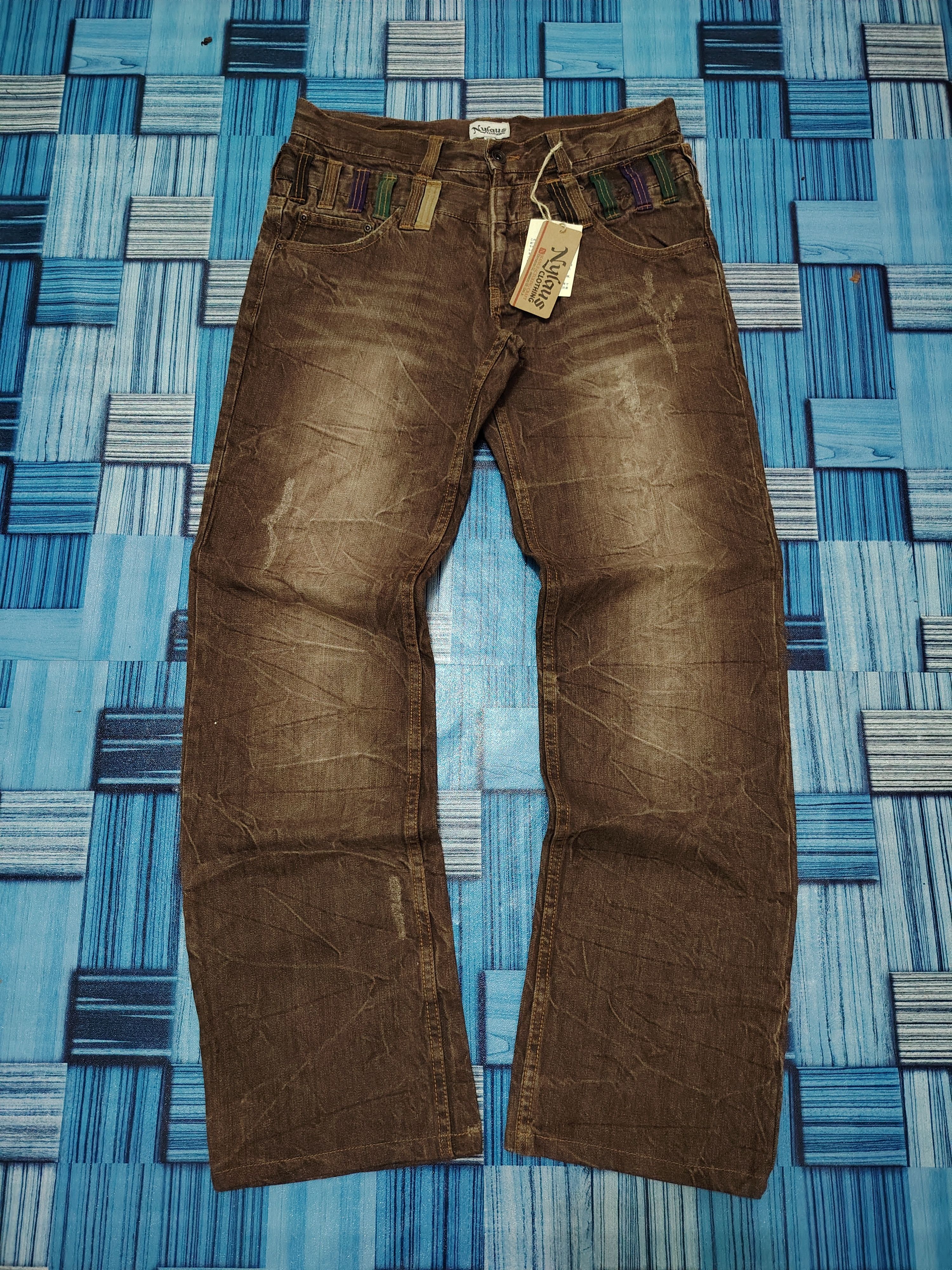 Rare Japanese Brown Nylaus Double waist Flared Jeans