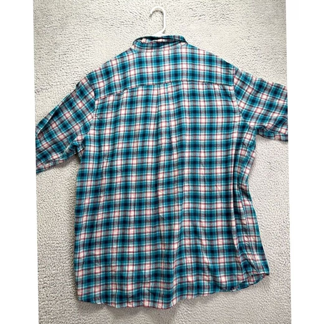 Vintage VINTAGE? No. St. Johns Bay Super Soft Flannel Shirt Men 2XLT Big Tall Teal Plaid Button Up NEW Size US XXL / EU 58 / 5 - 3 Thumbnail