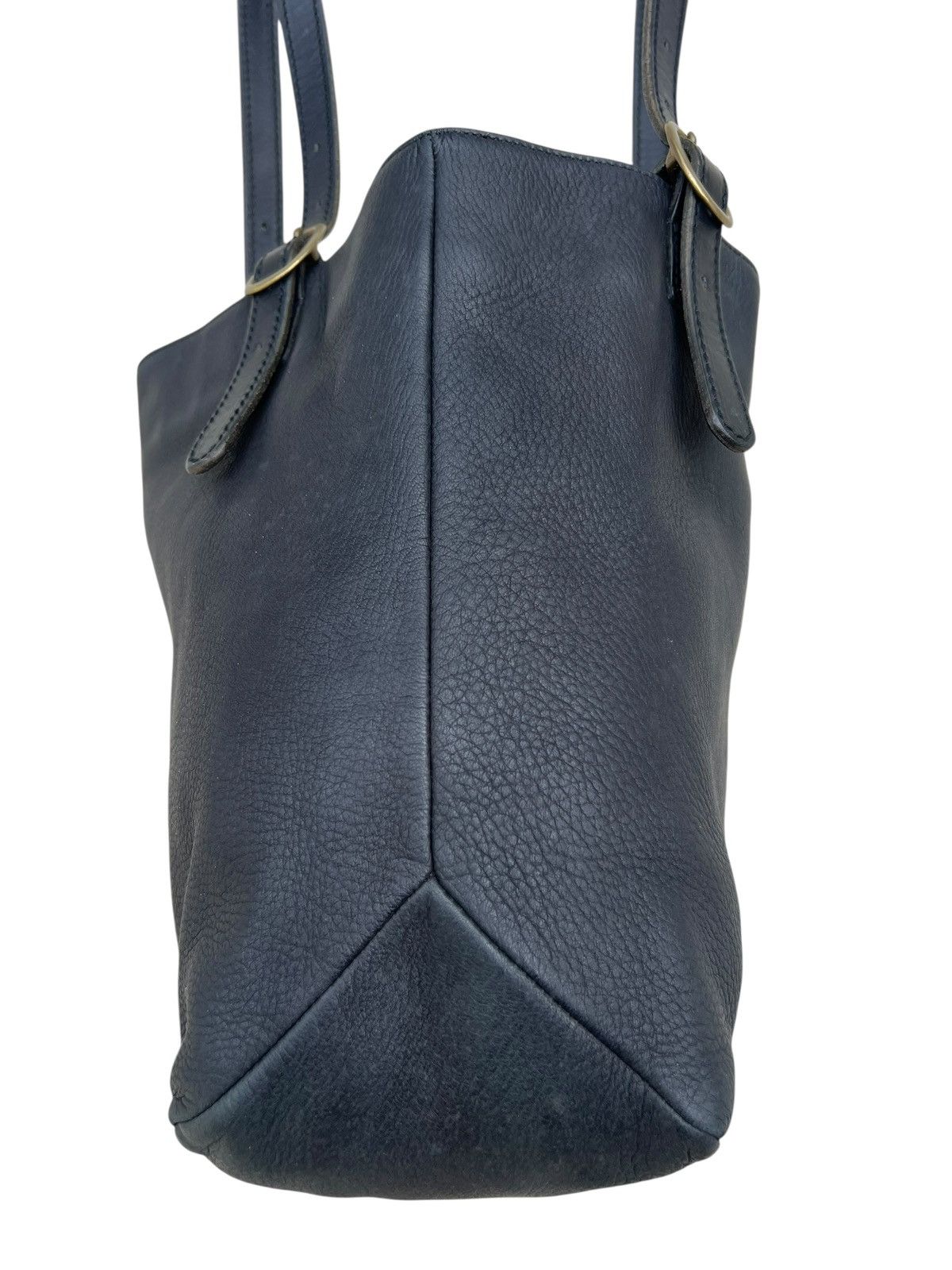Leather Slow Motion Japan Patina Black Leather Tote Bag Size ONE SIZE - 12 Thumbnail
