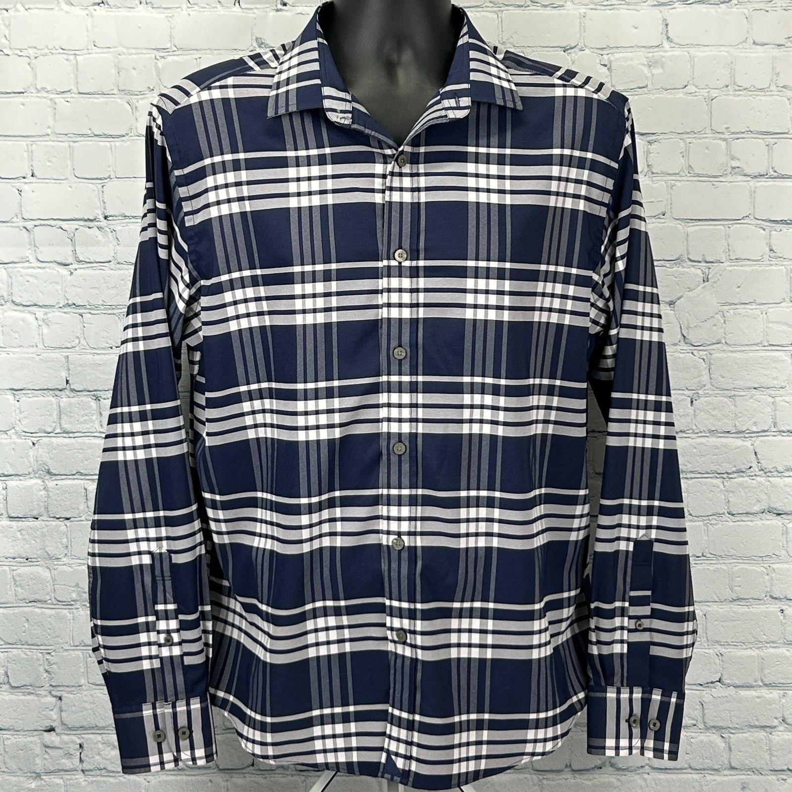 UNTUCKit UNTUCKit Delucca Slim Fit Button Front Shirt Blue L Large Size US L / EU 52-54 / 3 - 2 Thumbnail