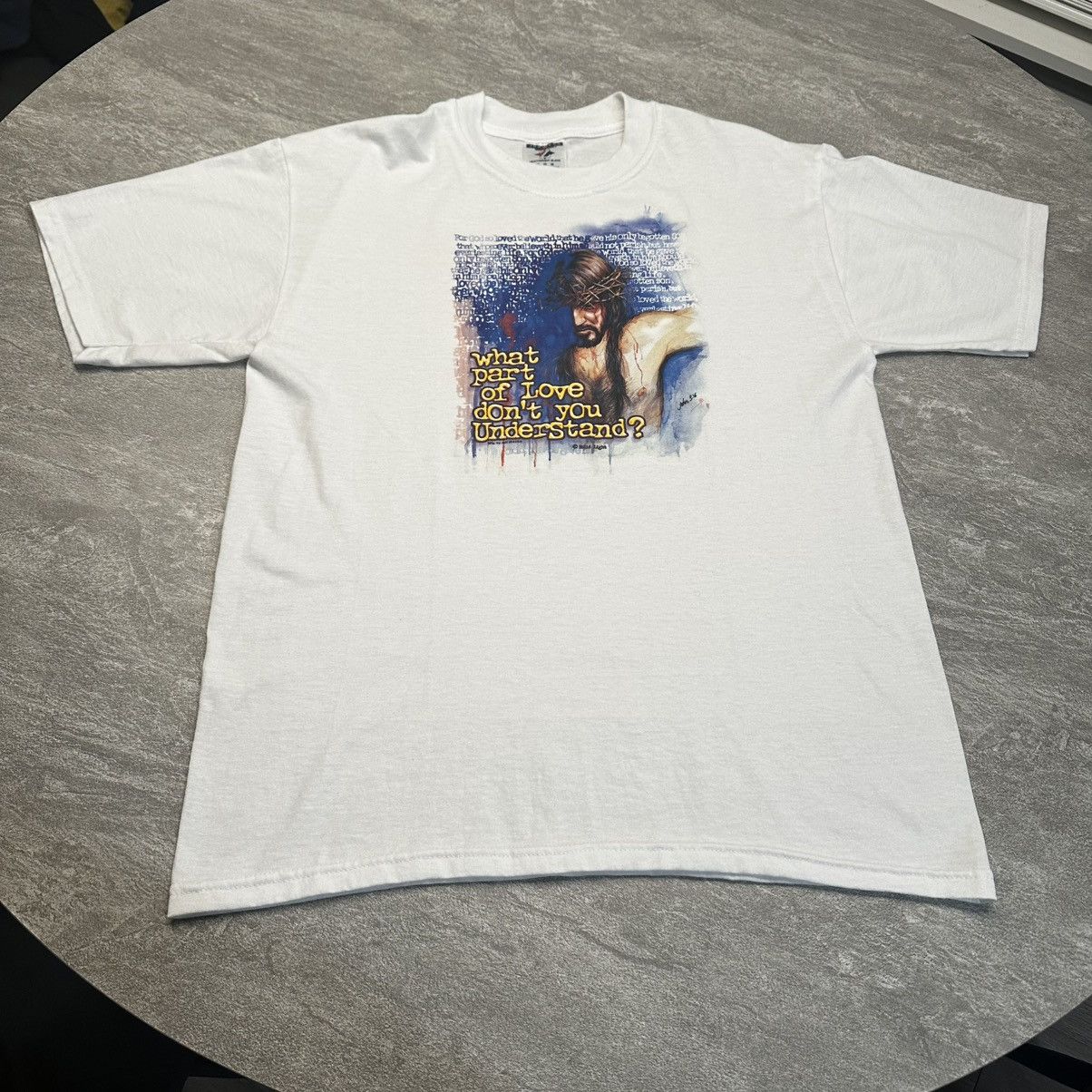 Vintage Vintage Y2K Jesus Cross John 3:16 Christian Cross Shirt Size US M / EU 48-50 / 2 - 1 Thumbnail