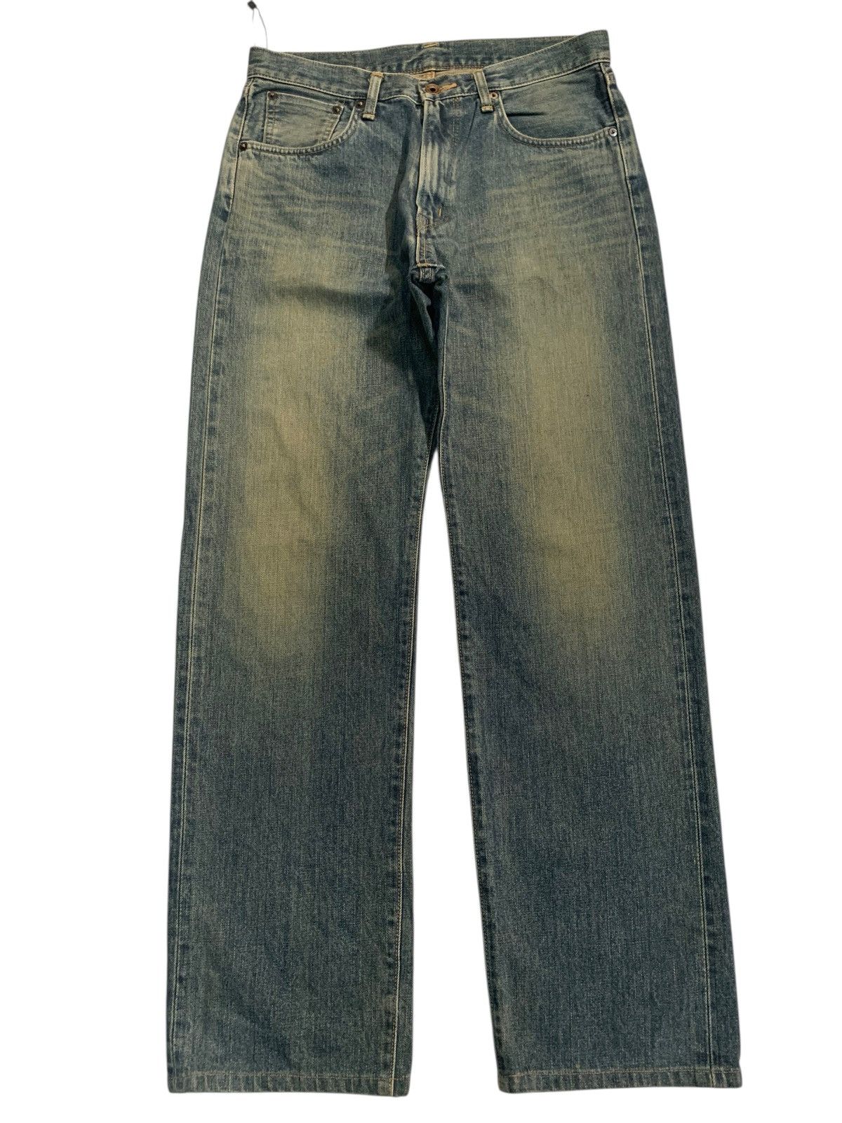 Edwin VINTAGE EDWIN 505X SELVEDGE FADED & RUSTY DISTRESSED DENIM Size US 31 - 18 Thumbnail