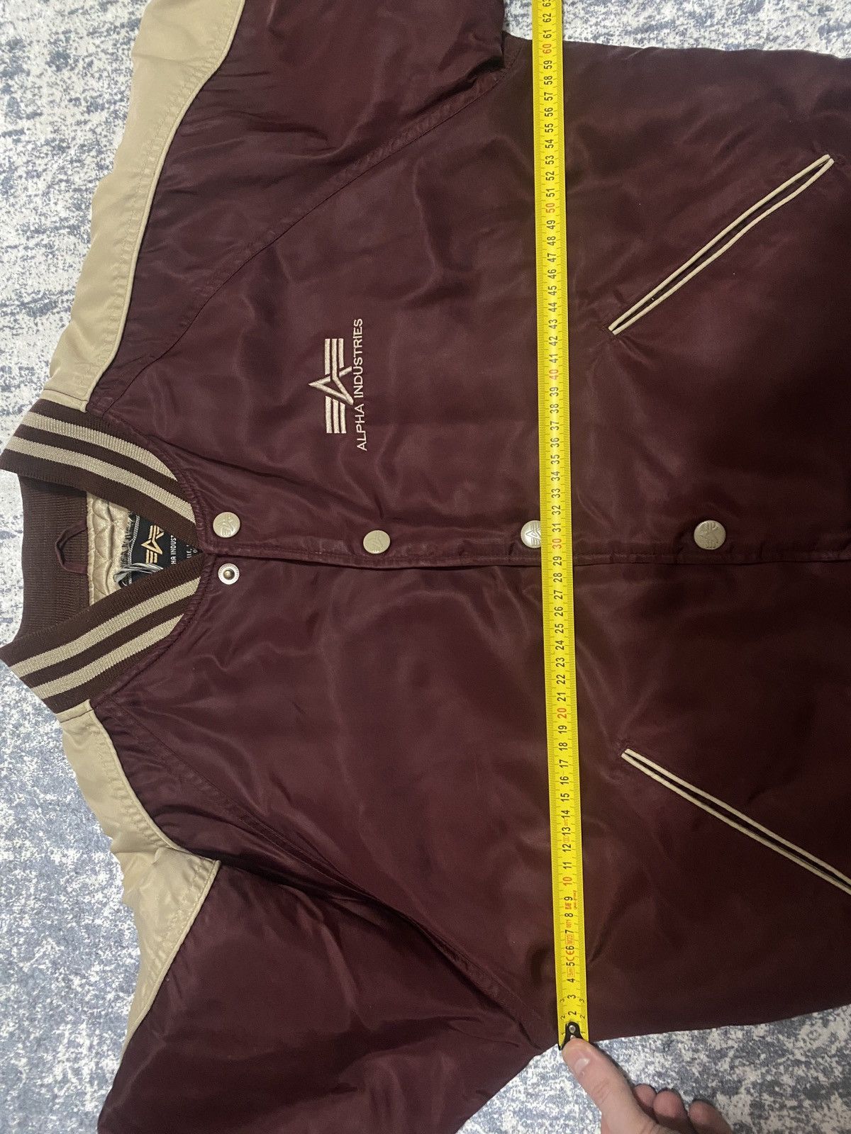 Alpha Industries Vintage alpha Industries baseball rare jacket with big logo Size US L / EU 52-54 / 3 - 16 Thumbnail