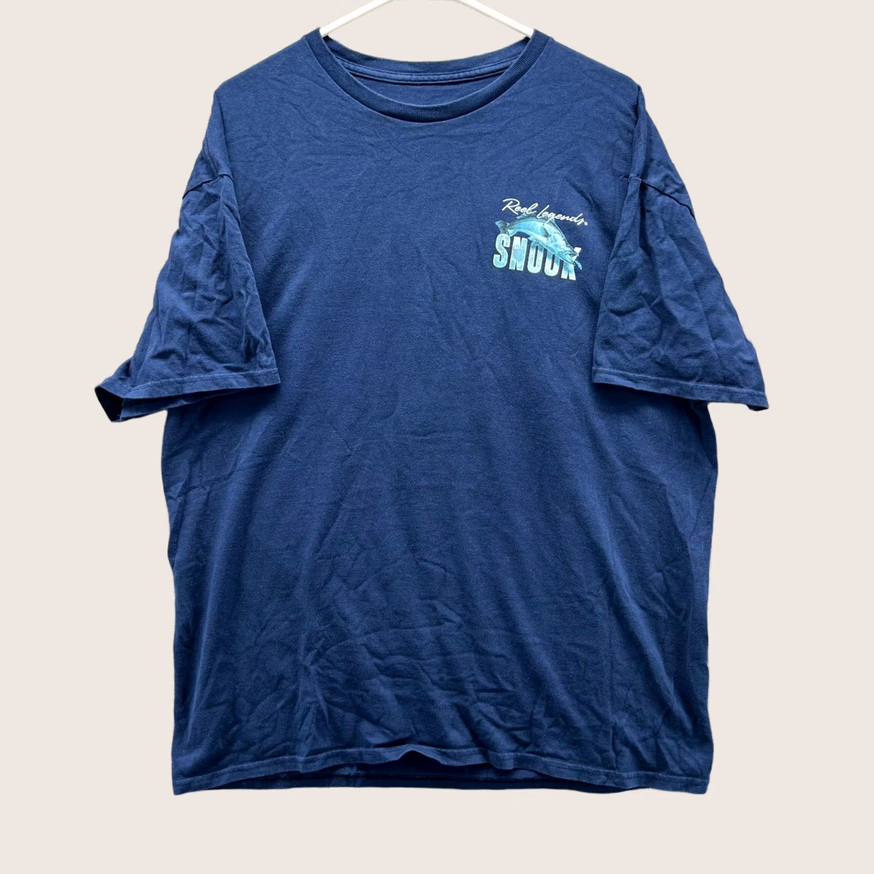 Vintage Reel Legends Shirt Mens XL Blue Navy Crewneck T-Shirt VTG - 100% Cotton, Short Sleeve, All Seasons, Logo, Fisherman Pattern, Regular Fit, Vintage Size US XL / EU 56 / 4 - 1 Thumbnail