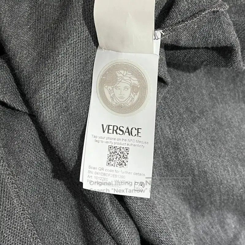 Versace Versace Summer Gray Cotton Logo Short Sleeve Polo . Size US M / EU 48-50 / 2 - 7 Thumbnail