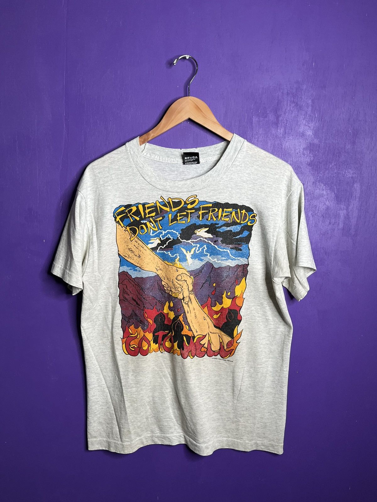 Vintage 90s Friends don’t let friends go to hell t-shirt