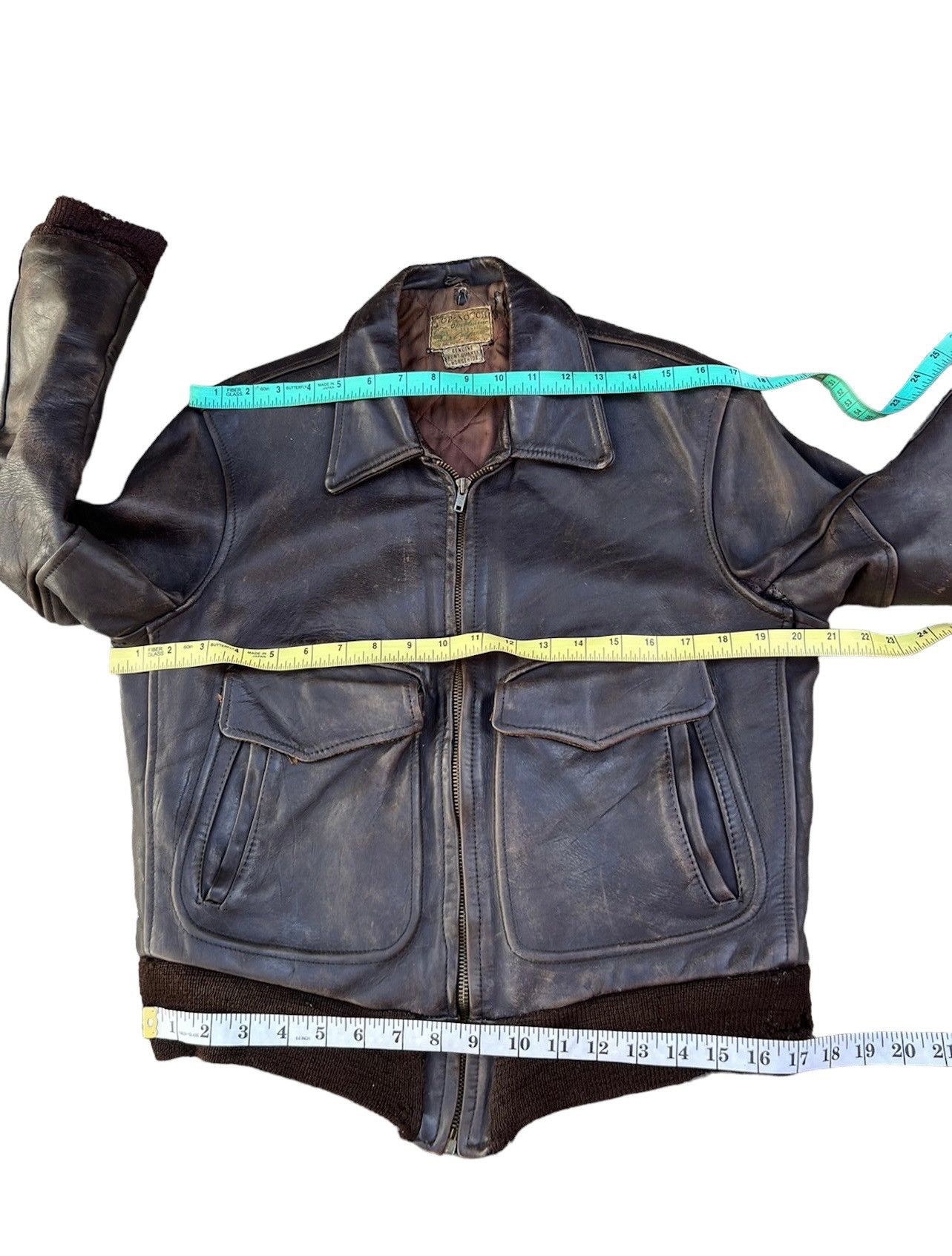 Vintage 40s Top Notch Sportswear Trashed Patina Horsehide Leather Size US M / EU 48-50 / 2 - 3 Thumbnail