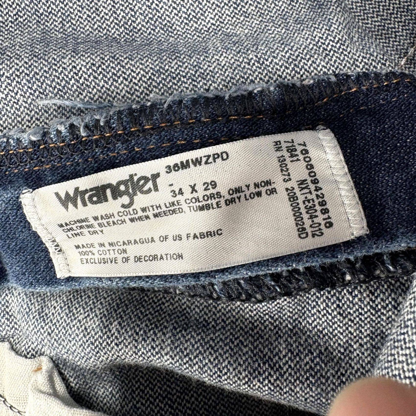 Wrangler Mens Wrangler Cowboy Cut Jeans Slim Straight Denim Dark Wash Blue 34x29 36MWZPD Size US 34 / EU 50 - 4 Thumbnail