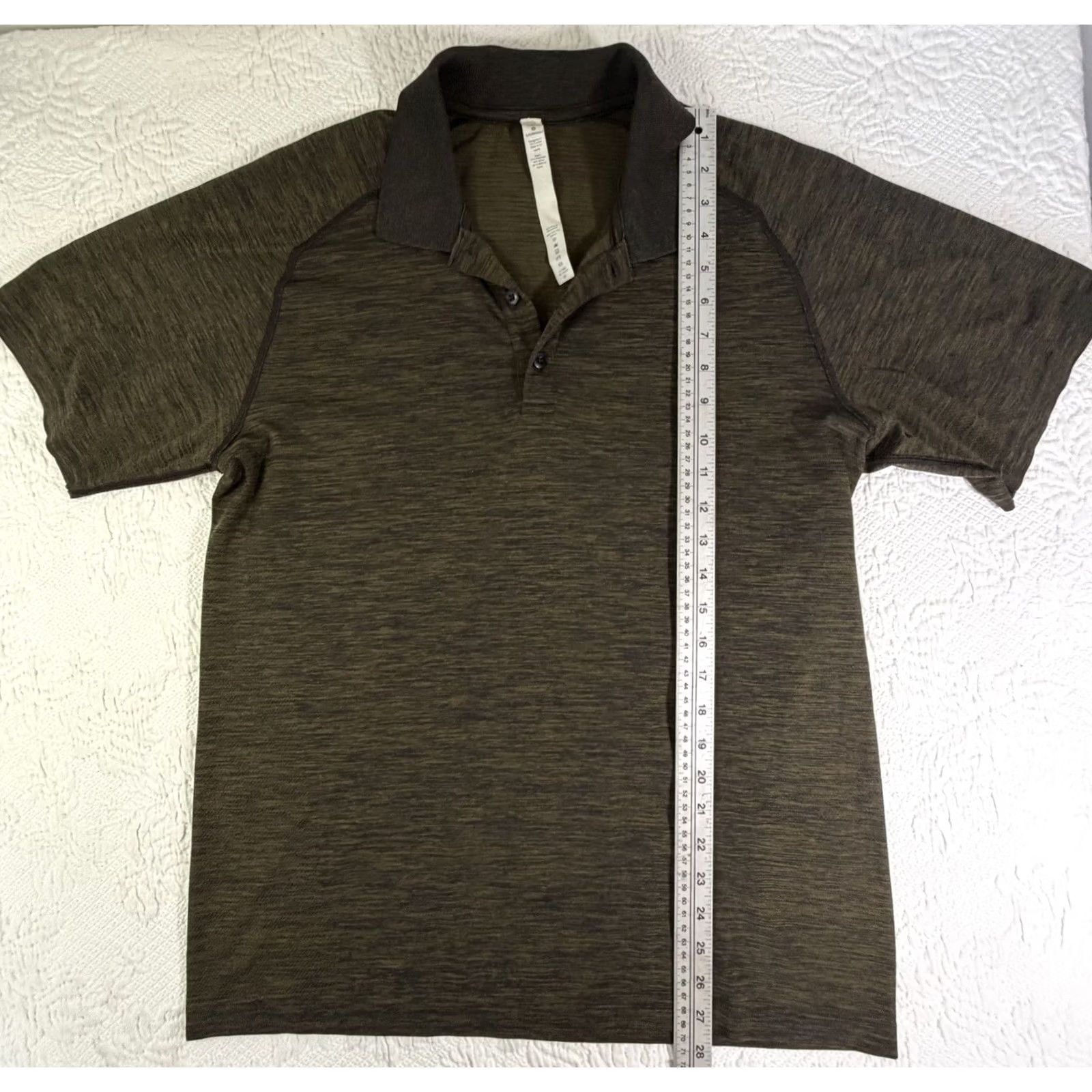 Lululemon Lululemon Metal Vent Tech Polo Men's L Olive Green Golf Shirt Size US L / EU 52-54 / 3 - 3 Thumbnail