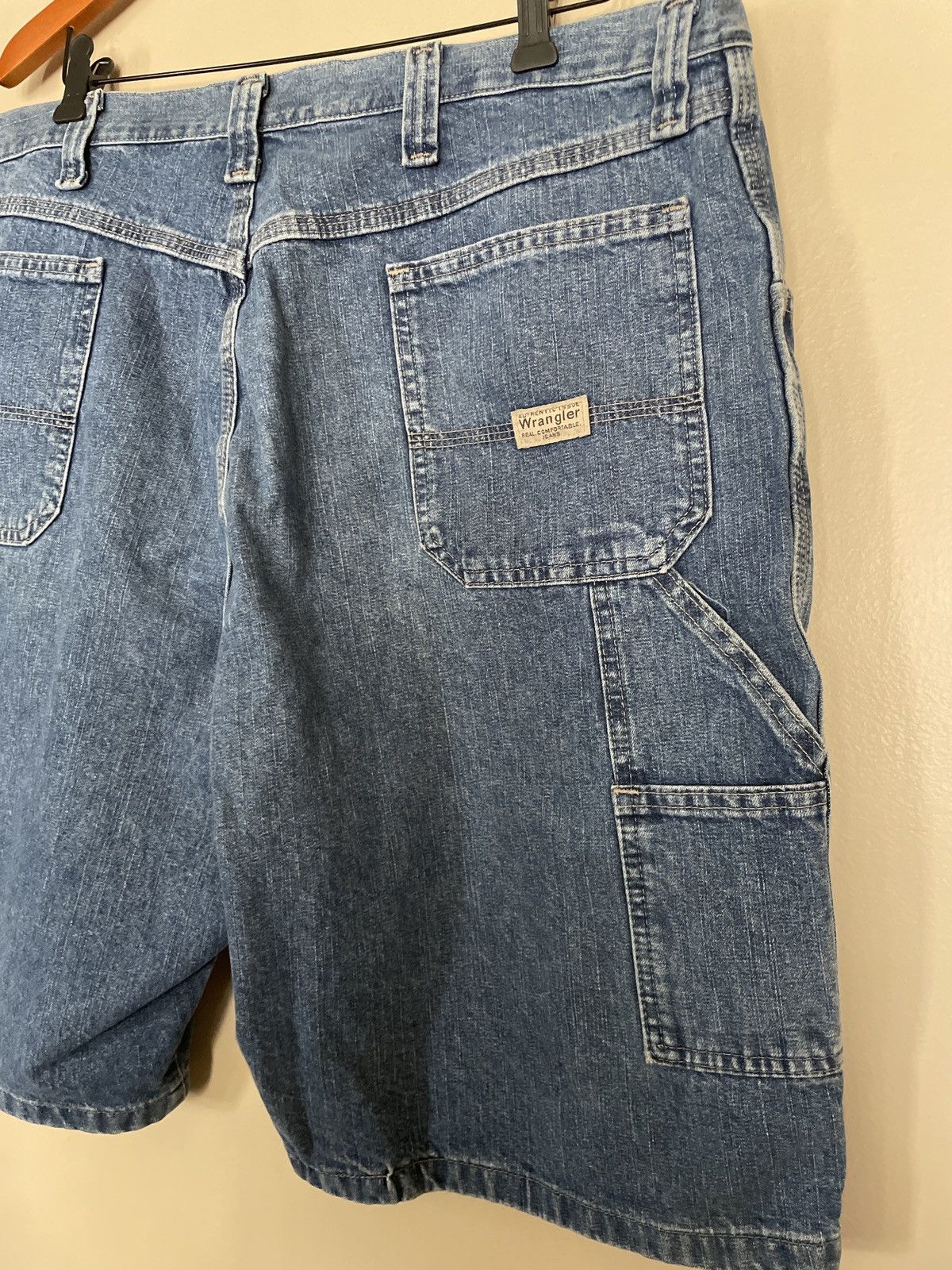 Vintage × Wrangler Vintage Y2K Wrangler Carpenter Jorts Jean Shorts Blue Denim Size US 40 / EU 56 - 6 Thumbnail