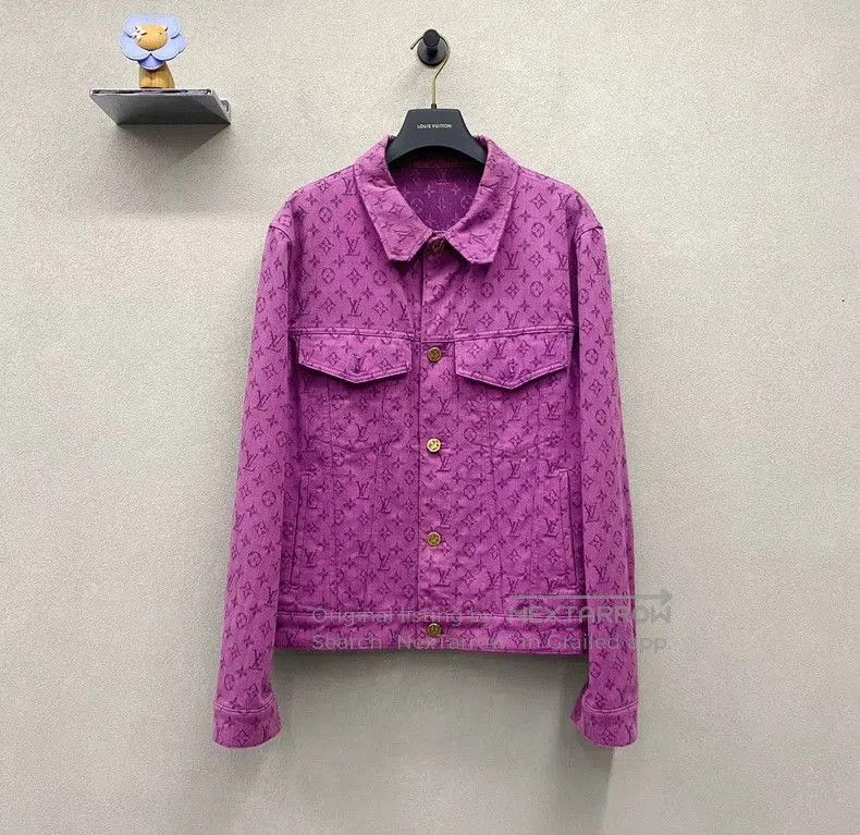 Louis Vuitton LV Purple Monogram Denim Jacket. Size US L / EU 52-54 / 3 - 1 Thumbnail