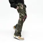 VIBE Camouflage Baggy Cargo Flare Pants Size US 32 / EU 48 - 4 Thumbnail