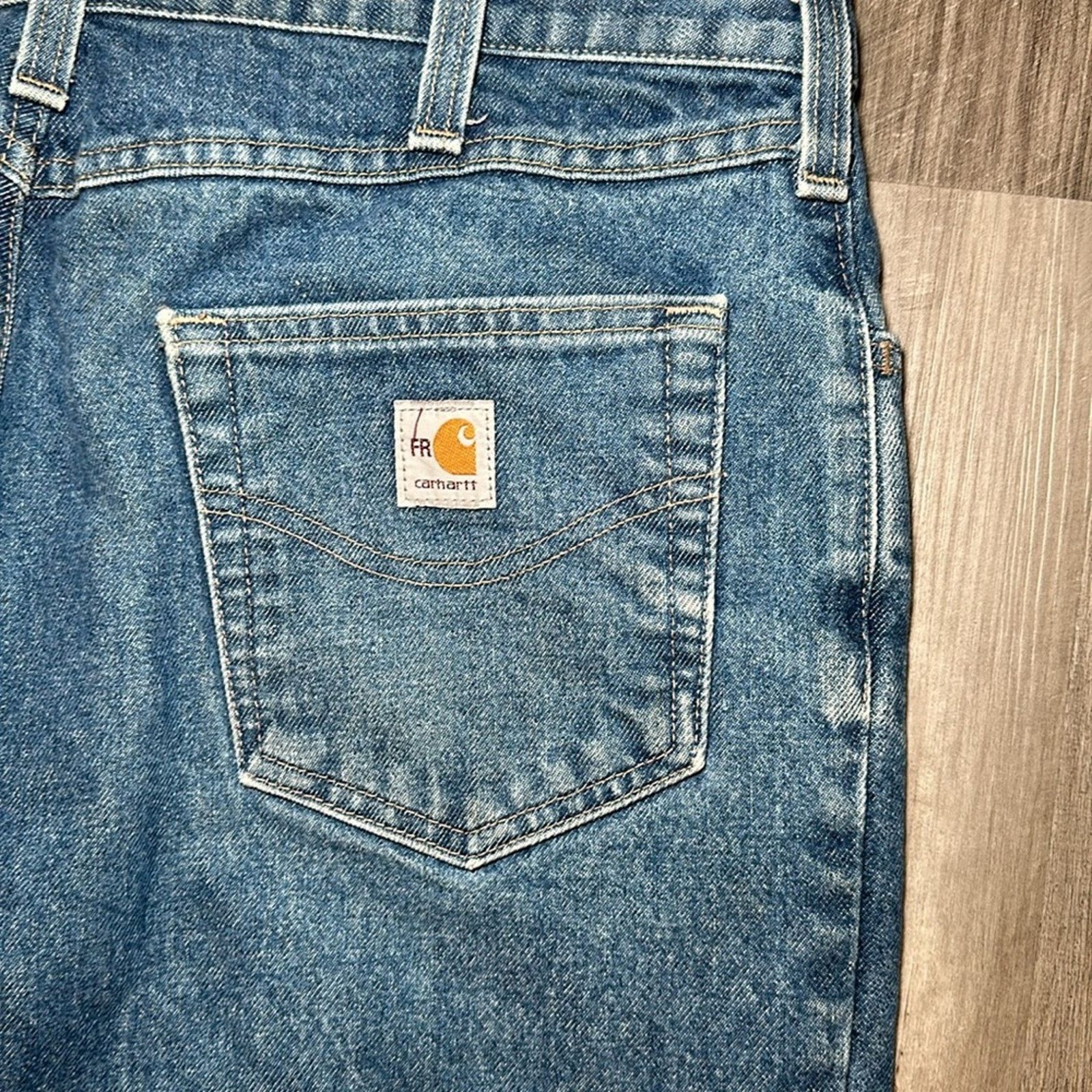 Carhartt Carhartt Flame Resistant Signature Dungaree Jeans - 34x34 Size US 34 / EU 50 - 4 Thumbnail