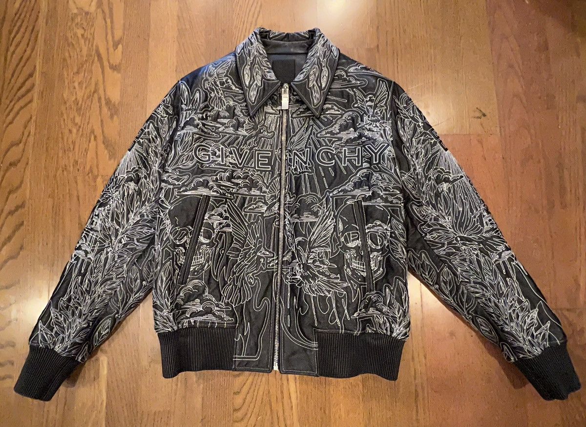 Givenchy Givenchy Embroidered Leather Jacket Size US M / EU 48-50 / 2 - 1 Thumbnail
