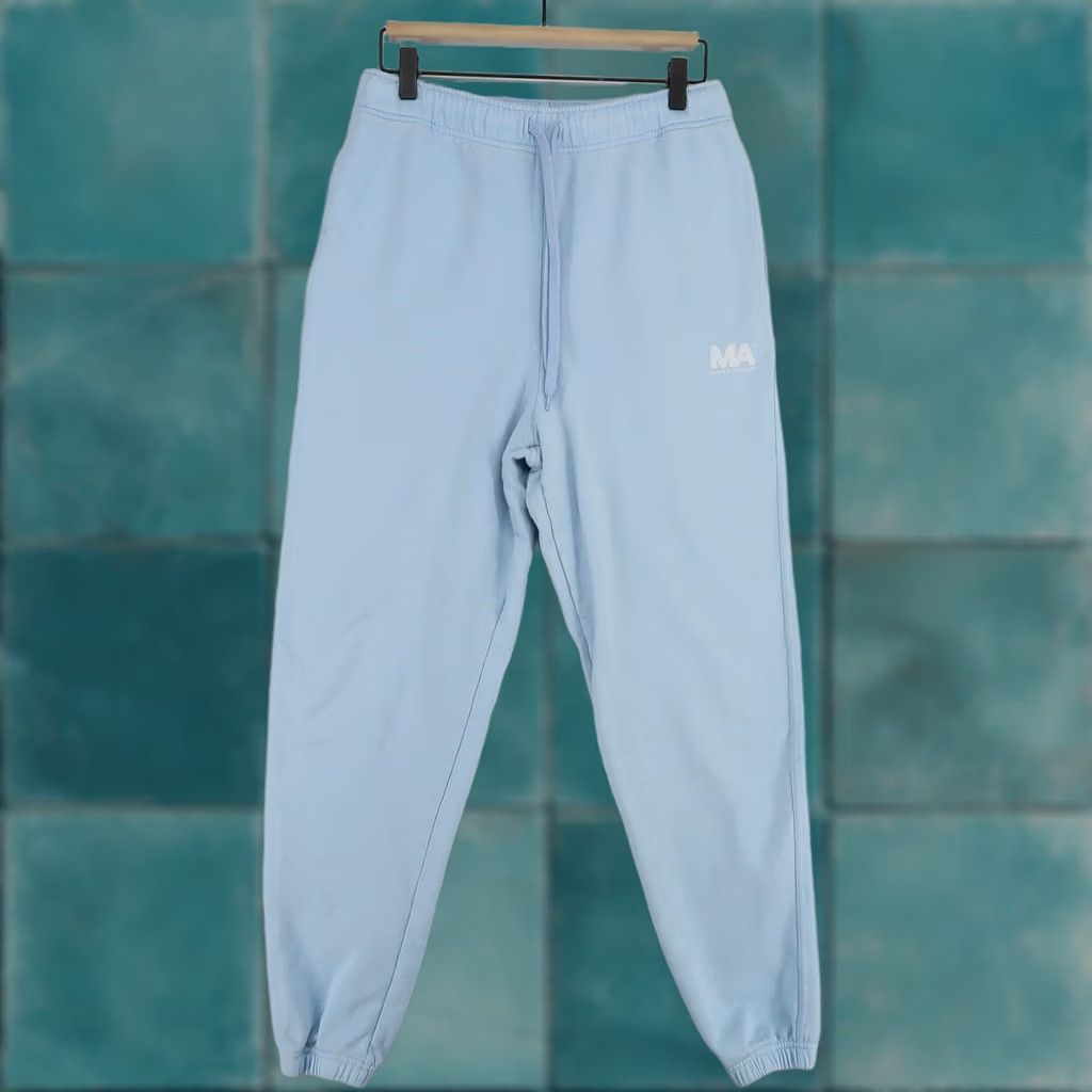 Vintage Martin Asbjørn Sweatpants Mens S Light Blue Cotton Blend Terry Pockets Drawstring Elastic Waist Jogger Busy 29in Inseam Size US 29 - 1 Thumbnail