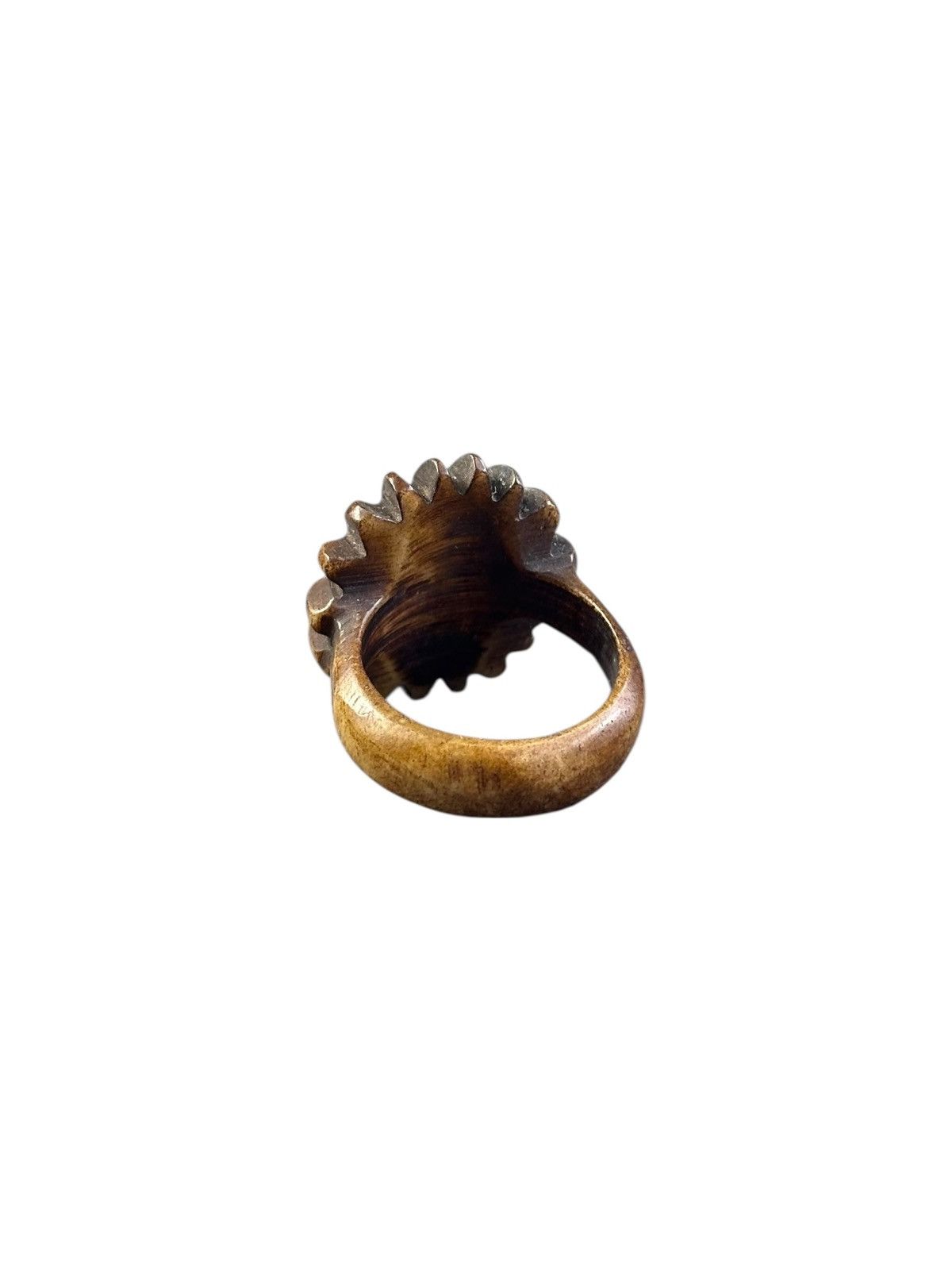 Vintage 1980s JAPANESE ARTISAN HANDCRAFTED BLAZING SUN HORN RING Size ONE SIZE - 5 Thumbnail