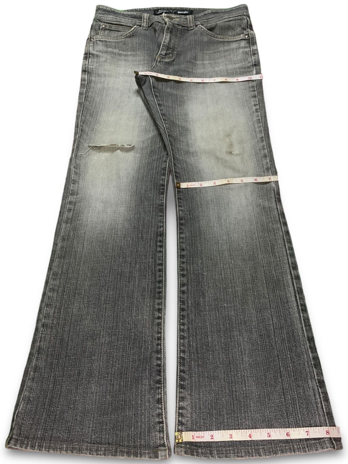 Wrangler Vintage Wrangler Faded Wash Distressed Flare Jeans Size 30" / US 8 / IT 44 - 13 Thumbnail