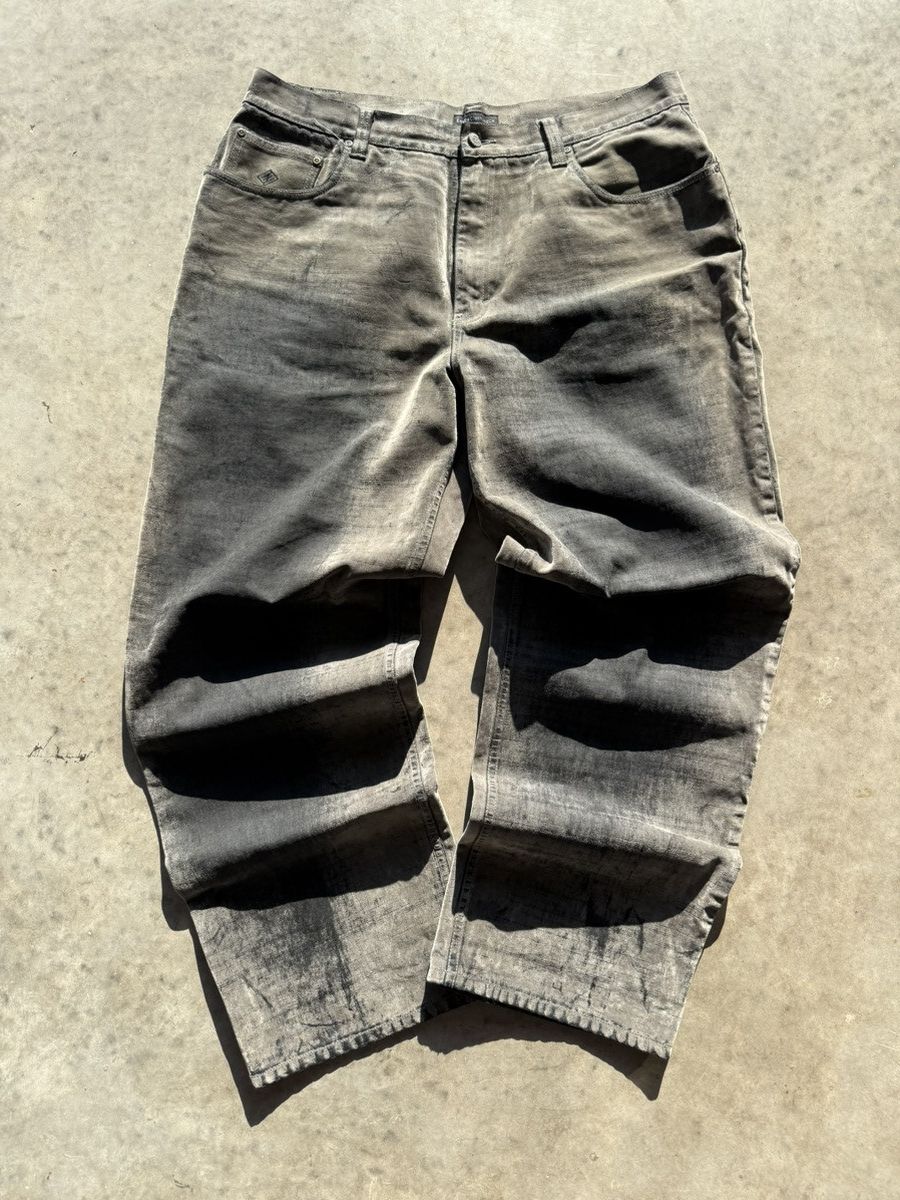 Enyce Crazy Y2k Enyce Velvet Velour Waxed Denim Pants Opium Rare Size US 36 / EU 52 - 1 Thumbnail