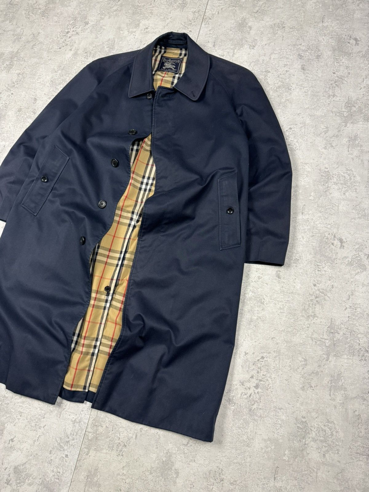 Burberry Vintage Burberry Trench Coat Dark Blue Jacket Size L-XL Size XL / US 12-14 / IT 48-50 - 3 Thumbnail