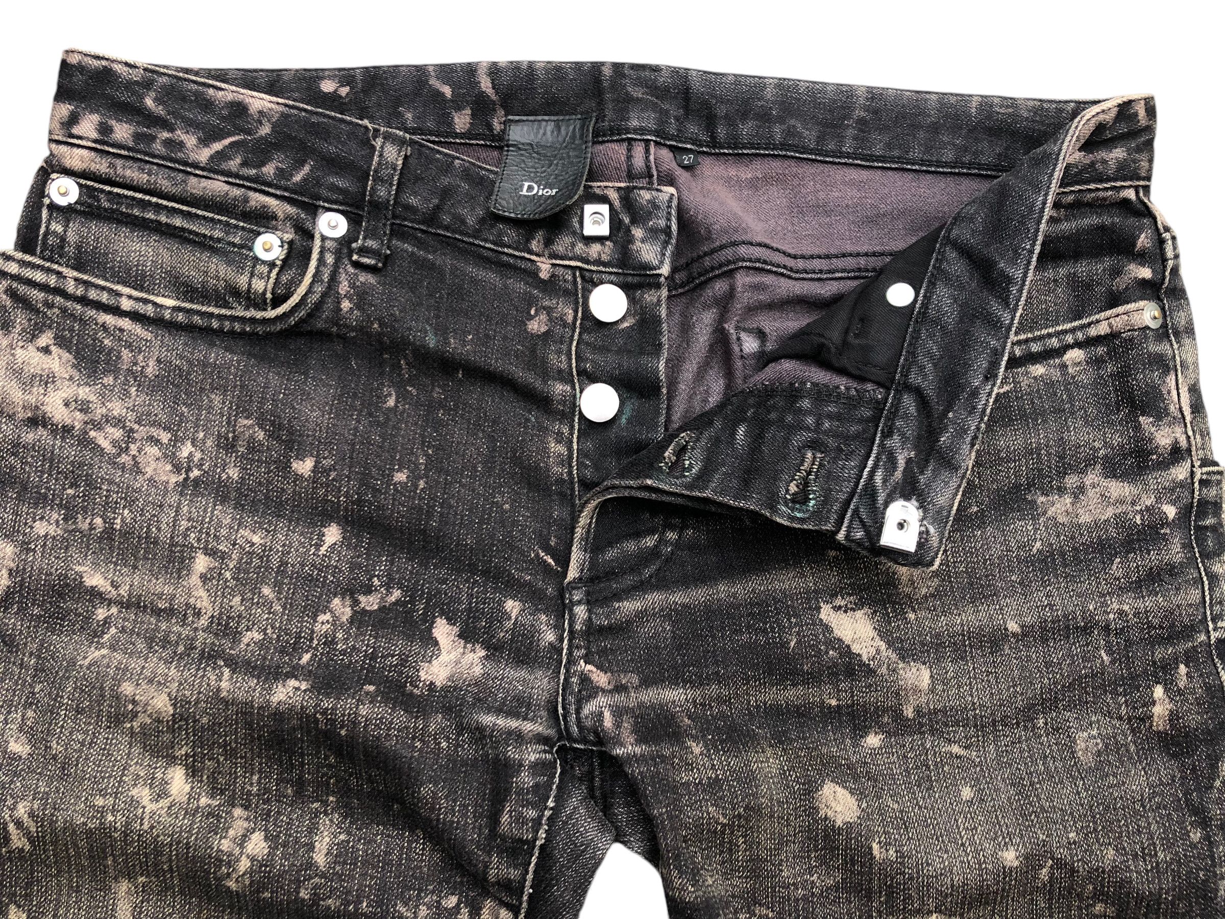 Dior 💯🔥DIOR HOMME Bleached Splatter Slim Pant Size US 31 - 8 Thumbnail