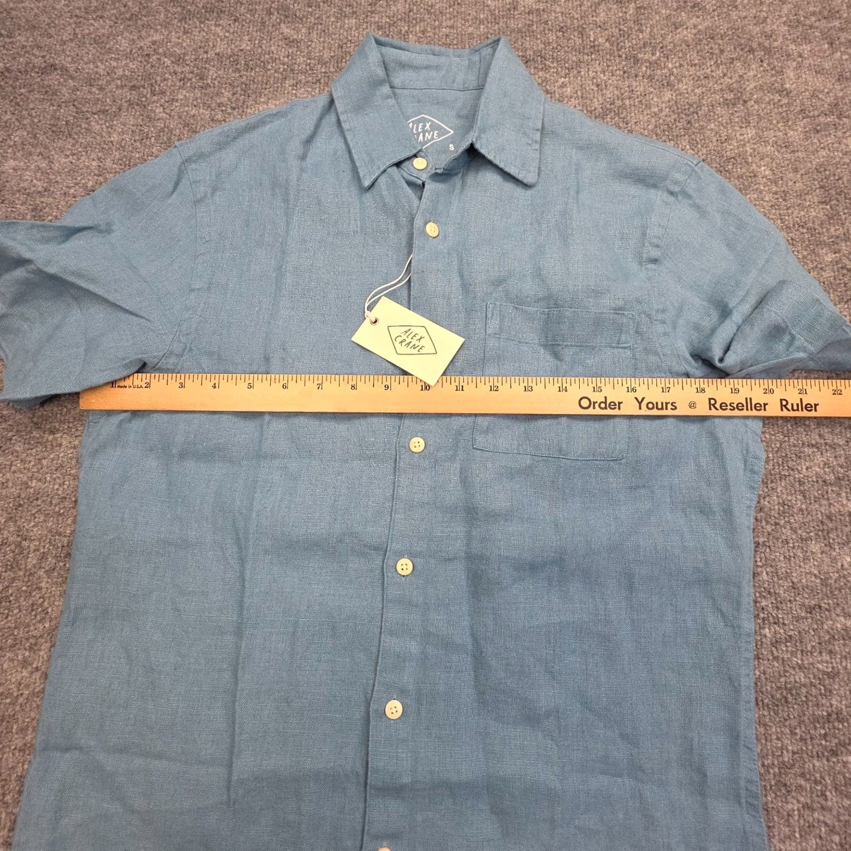 Vintage ALEX Crane Knit Ola Shirt Mens Small Blue (Indigo) Button Up Linen NWT Size US S / EU 44-46 / 1 - 4 Thumbnail