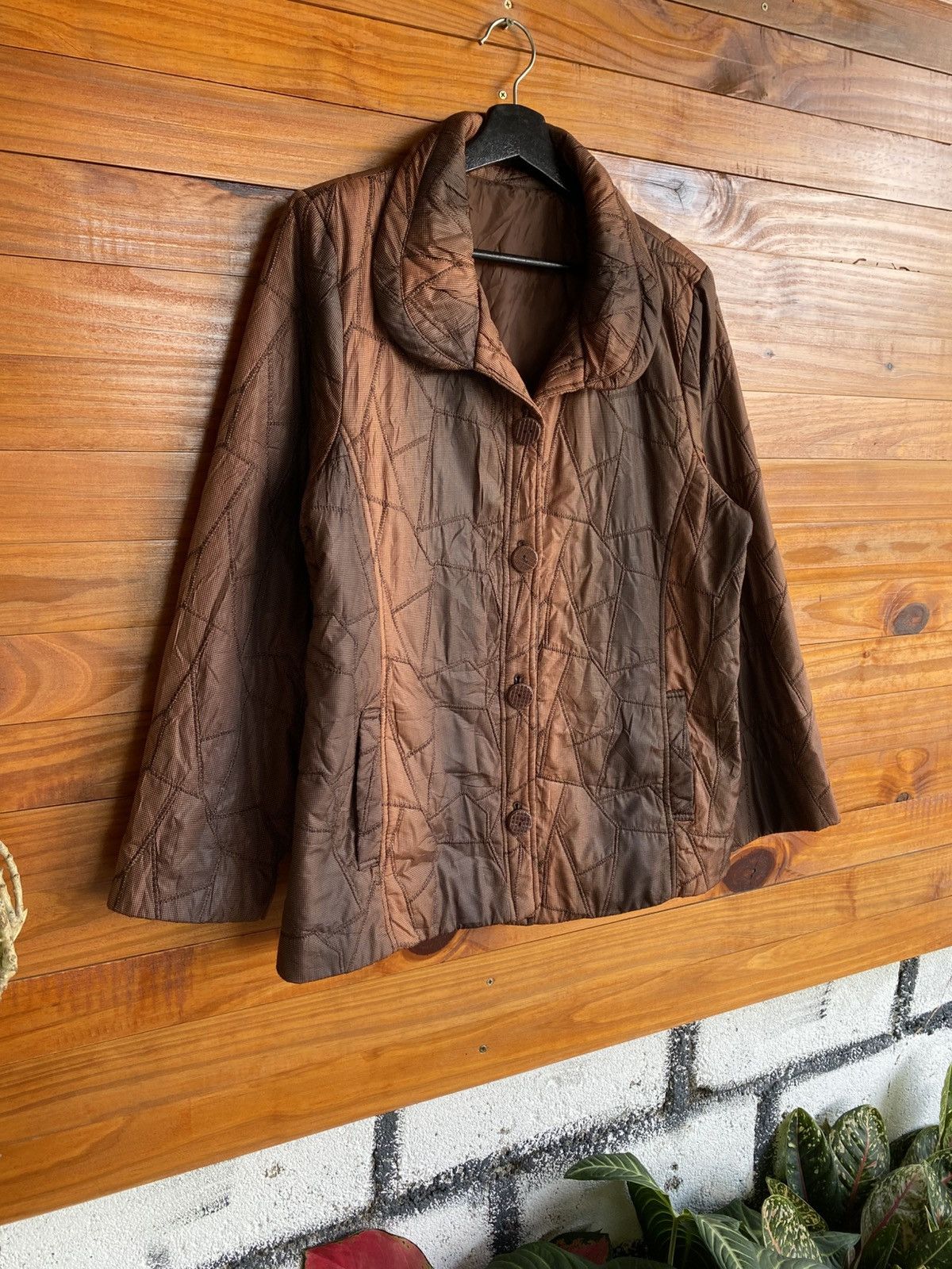 Japanese Brand J. Satterwhite Quilted Jacket Brown Lightweight Size M / US 6-8 / IT 42-44 - 5 Thumbnail