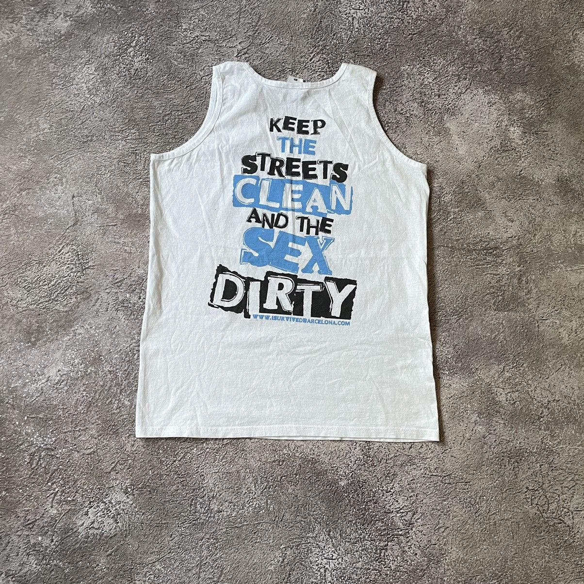 Vintage Vintage Y2K ADULT “ STREETS CLEAN SEX DIRTY “ FUNNY TANK TOP |  Grailed