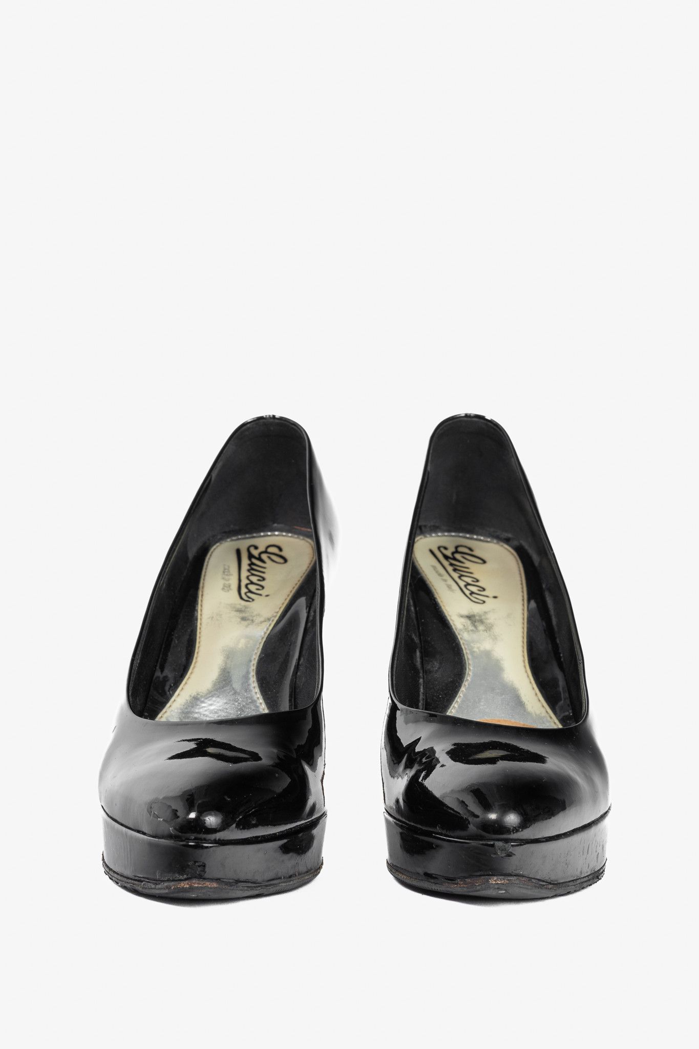 Gucci Gucci Black Patent-Leather Platform Pumps Size US 9.5 / IT 39.5 - 2 Thumbnail