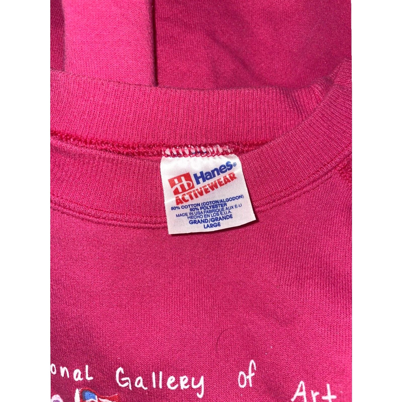 Hanes VINTAGE Hanes Pink Graphic Sweatshirt Women's Large Made in USA Pullover Size L / US 10 / IT 46 - 5 Thumbnail