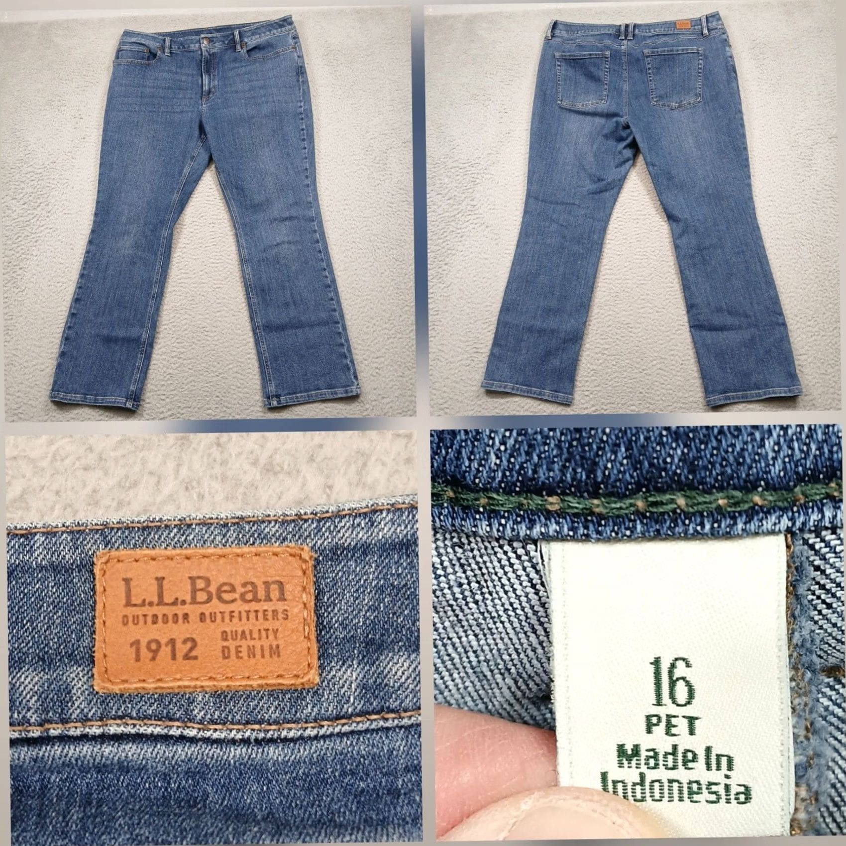 Vintage L.L. Bean 1912 Favorite Fit Straight Jeans Women's 16P Petite Blue EUC Size 38" / US 16 / IT 52 - 2 Thumbnail