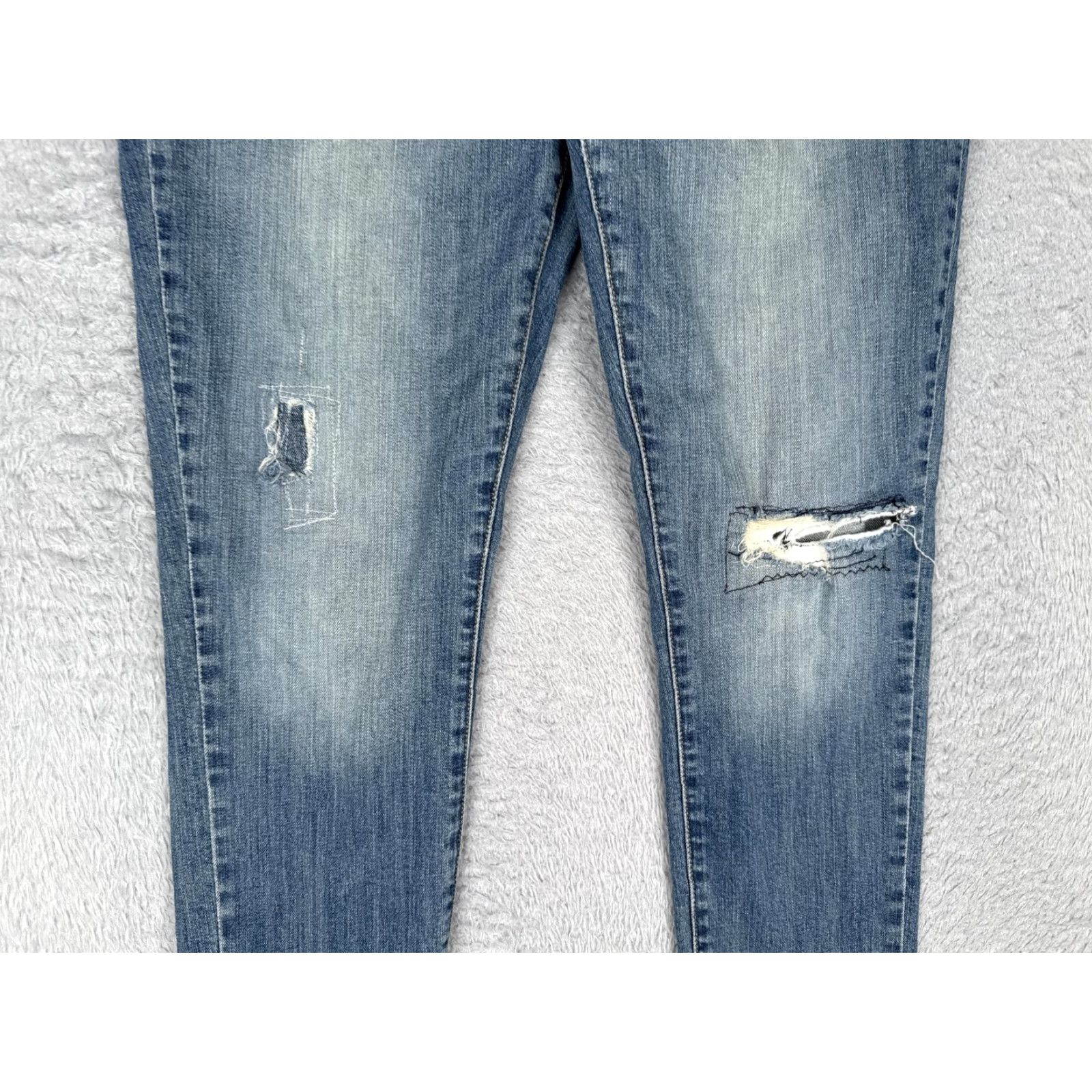 Levi's Levis Jeans Womens Slim Skinny High Rise Distressed Stretch Blue 31x32 Denim Size 24" / US 00 / IT 34 - 3 Thumbnail