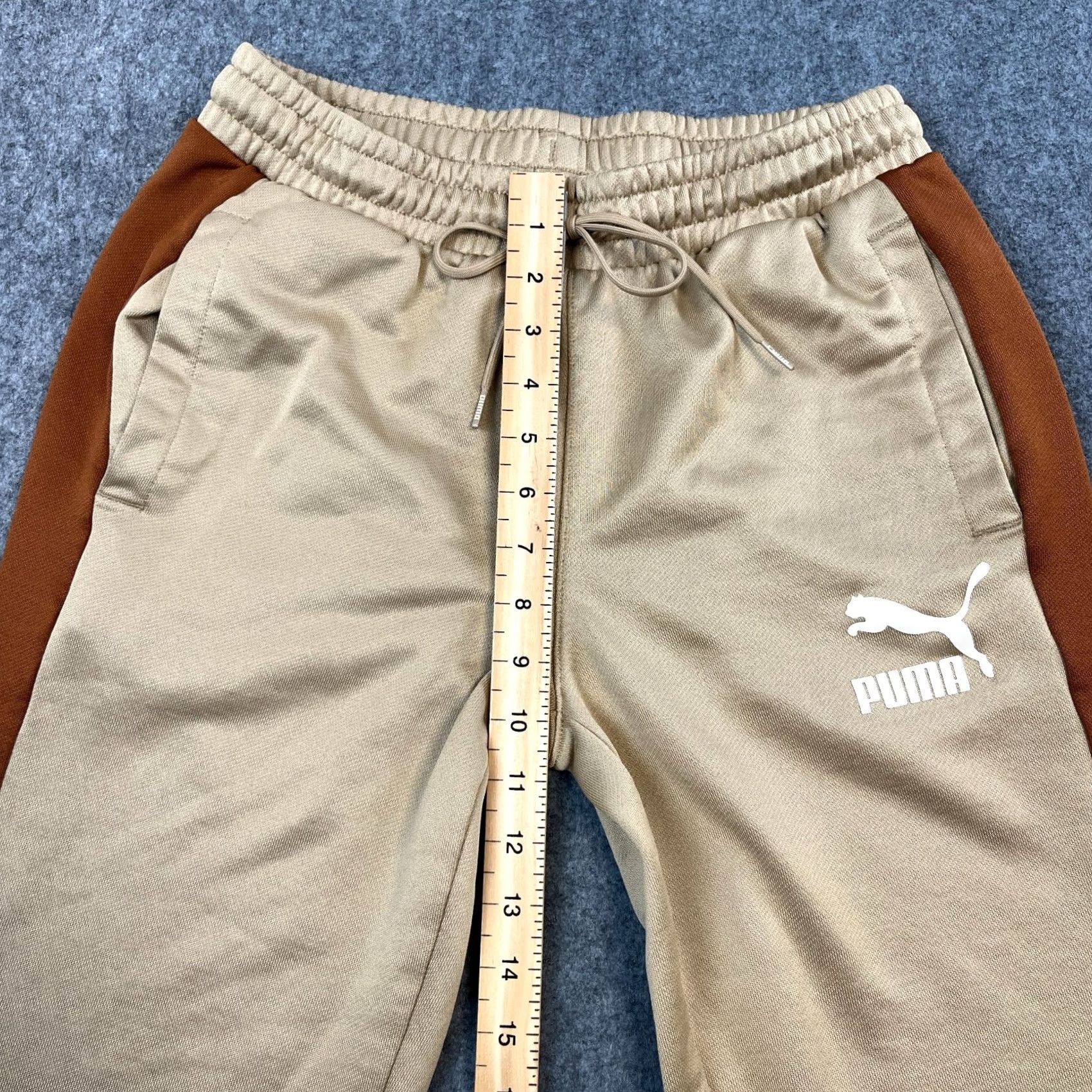 Puma PUMA Mens Track Pants Sweat Joggers M Gold Tapered Cuffed Ankle Drawstring Pockets Regular Fit Size US 31 - 5 Thumbnail
