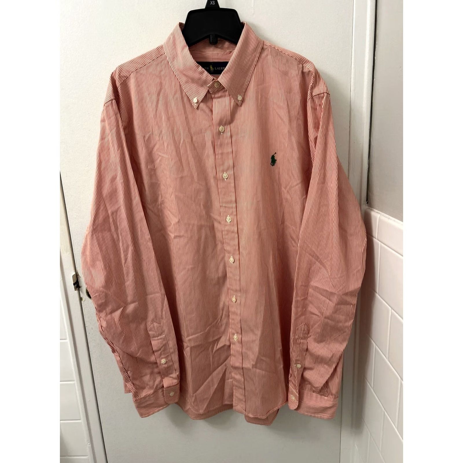 Polo Ralph Lauren Ralph Lauren Shirt Mens Large Red Pink Striped Button Down Green Pony L/S Size US L / EU 52-54 / 3 - 2 Thumbnail