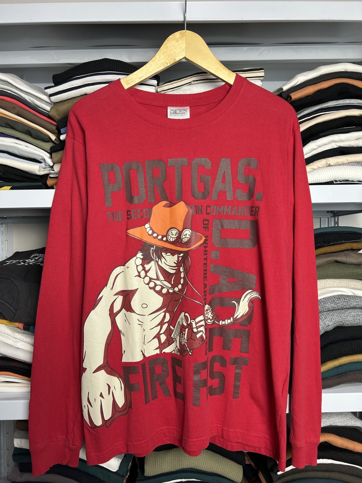 Anime One Piece portgas D ace longsleeve tee Size US L / EU 52-54 / 3 - 1 Thumbnail